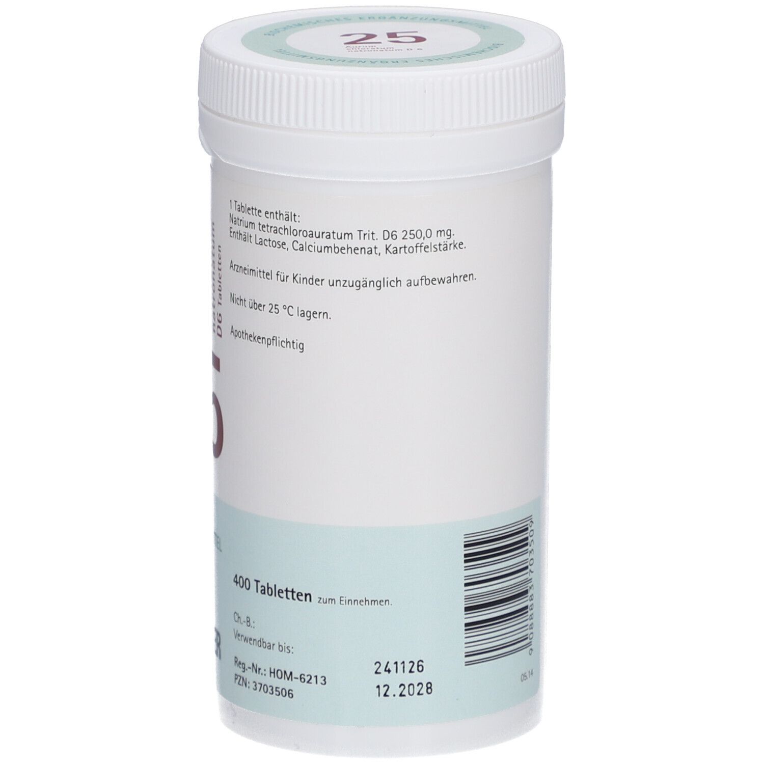 Schüßler-Salze 25 Aurum chloratum natronatum D6 Tabletten