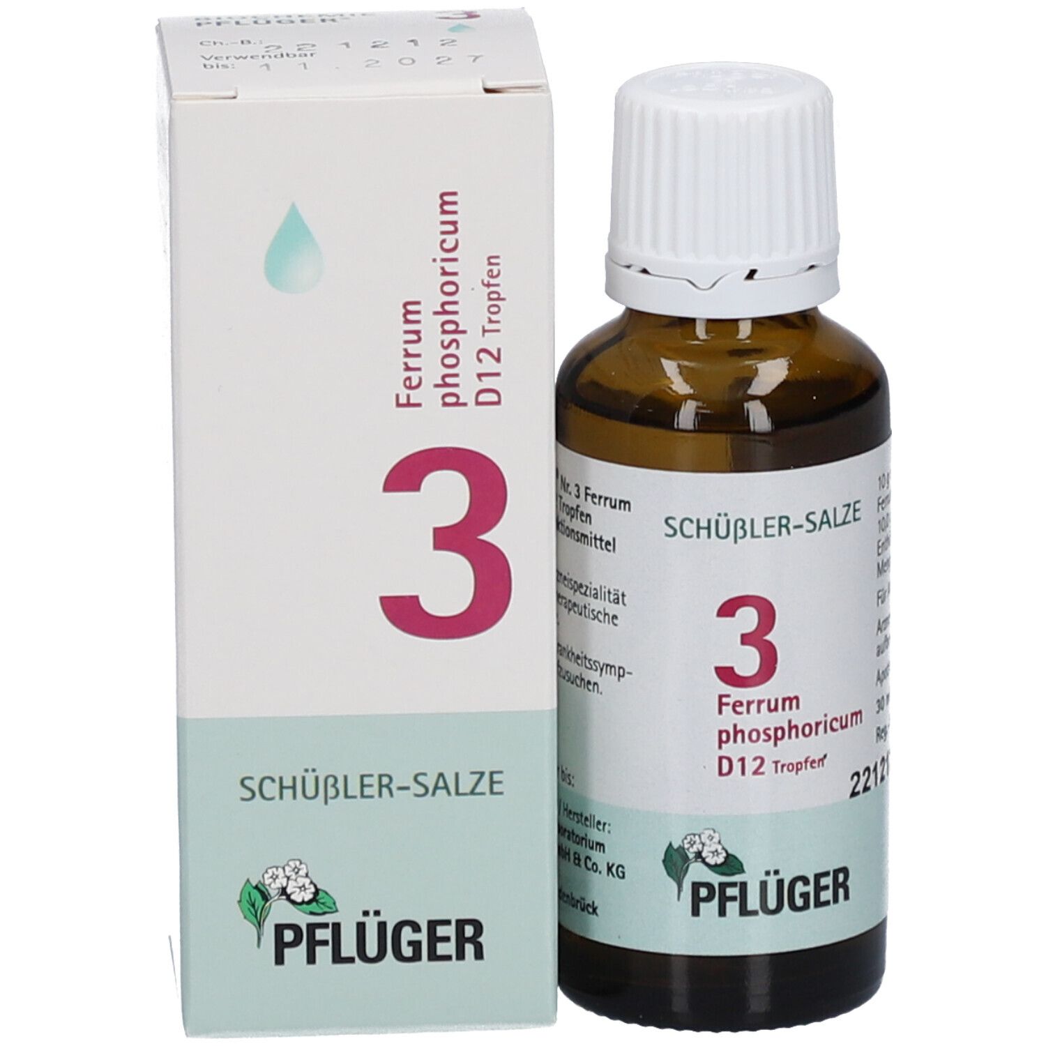 Schüßler-Salze 3 Ferrum phosphoricum D12 Tropfen