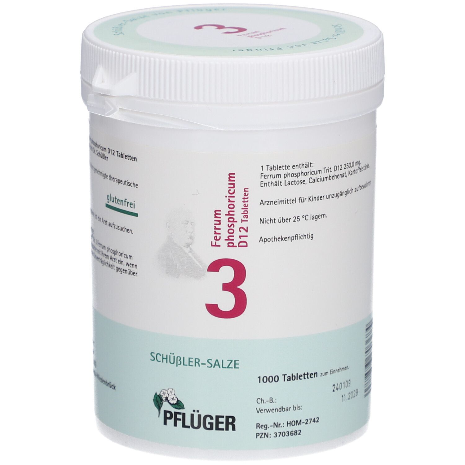 Schüßler-Salze 3 Ferrum phosphoricum D12 Tabletten