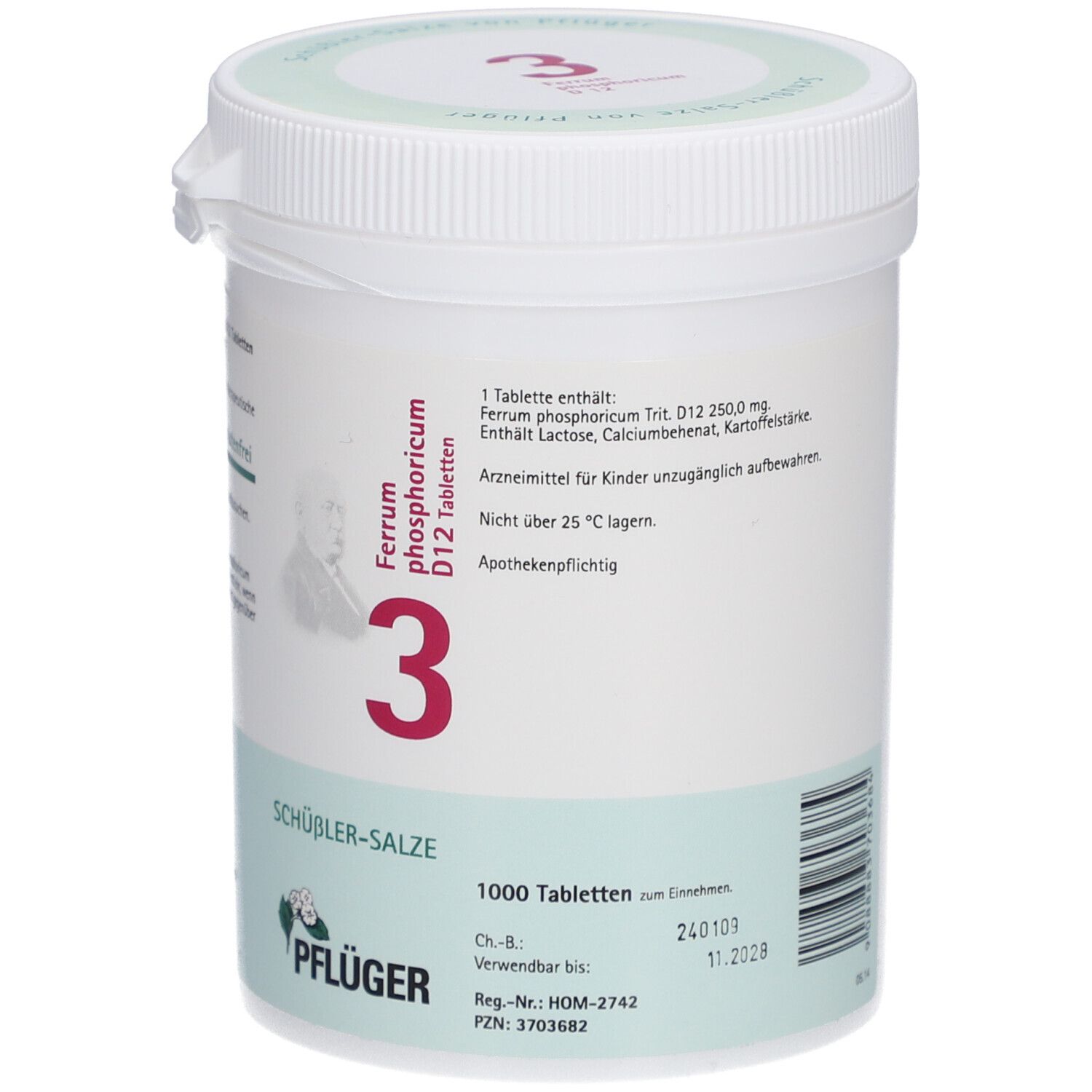Schüßler-Salze 3 Ferrum phosphoricum D12 Tabletten