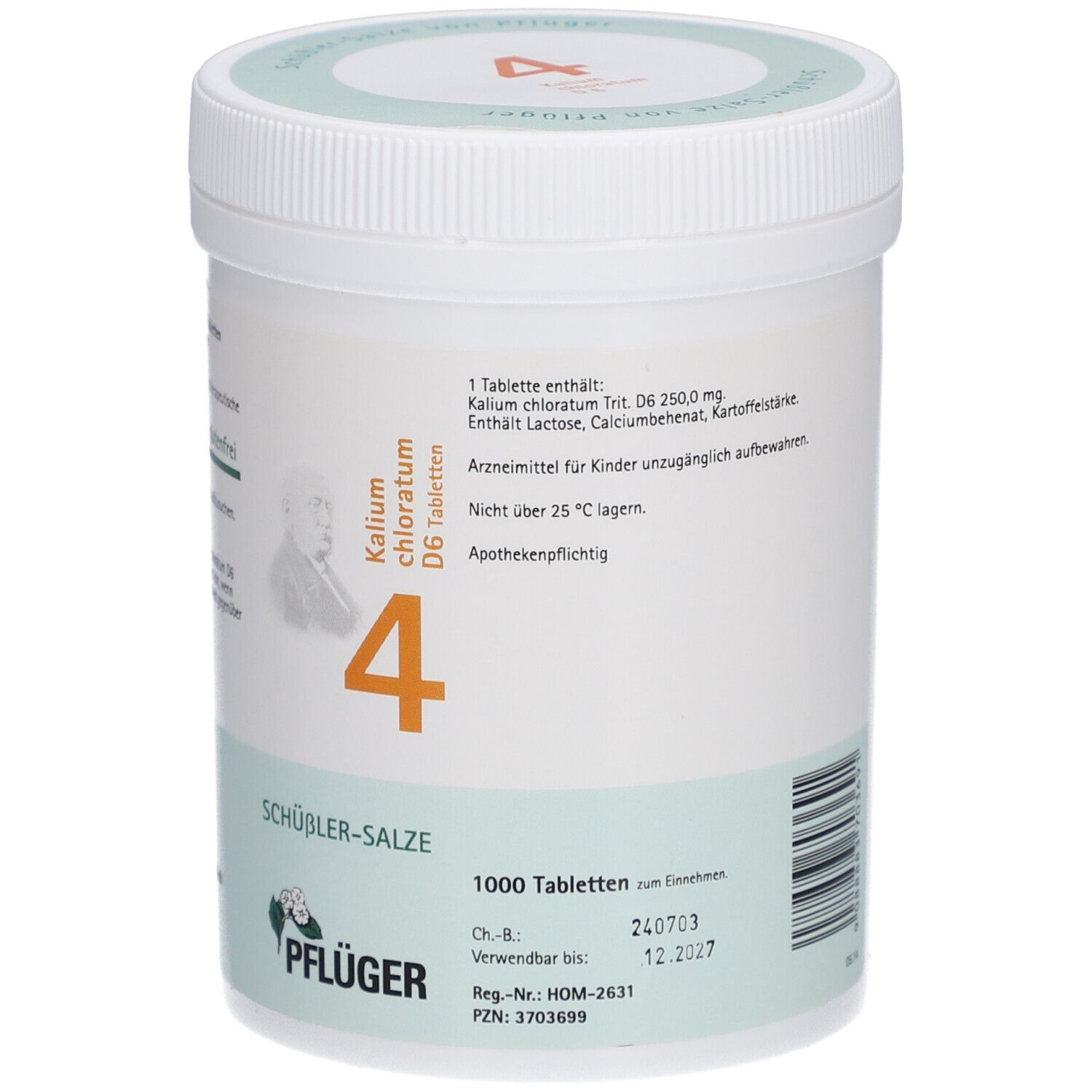 Schüßler-Salze 4 Kalium chloratum D6 Tabletten