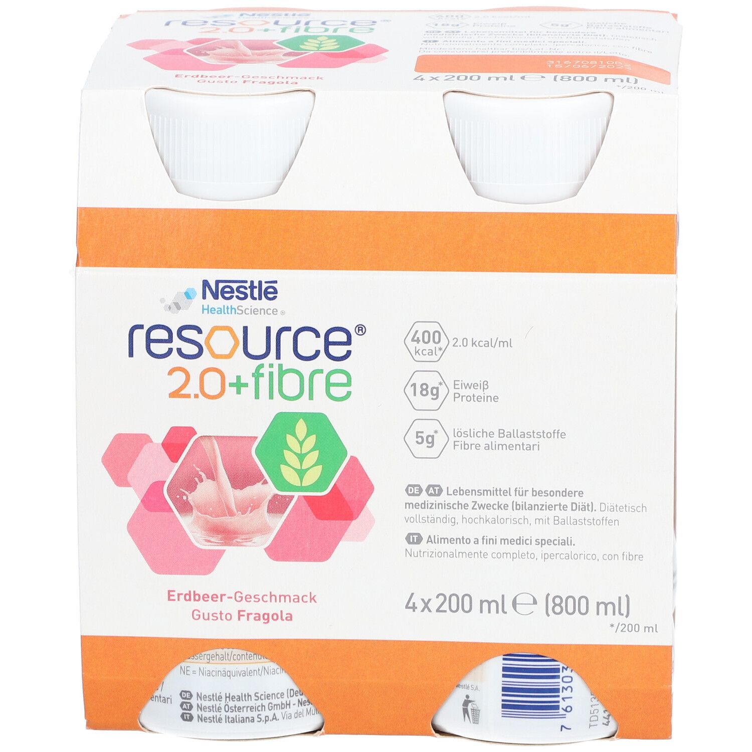 Nestlé Resource 2.0+fibre Erdbeere