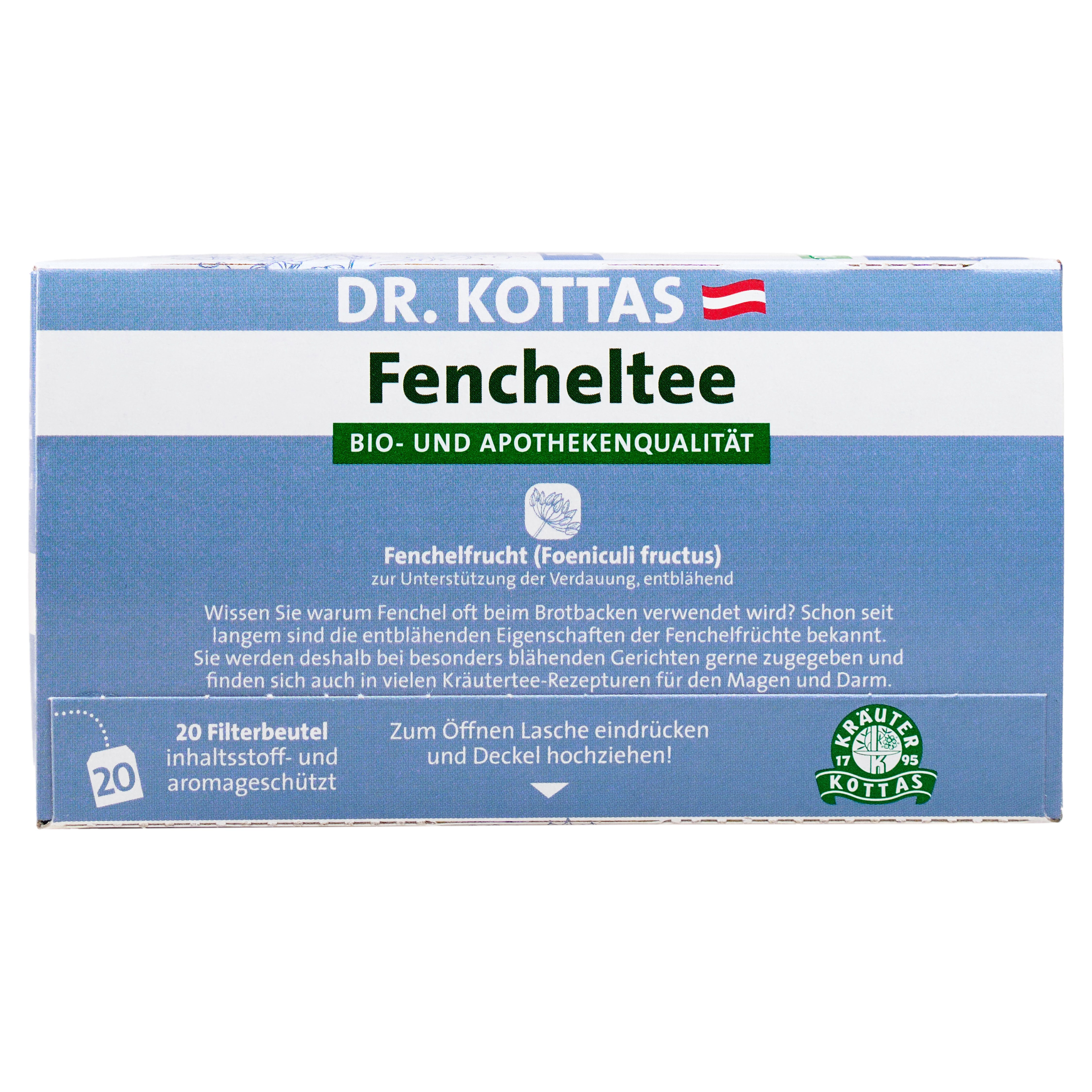Dr. Kottas Fencheltee, 20 Filterbeutel, Bio- und Apothekenqualität.