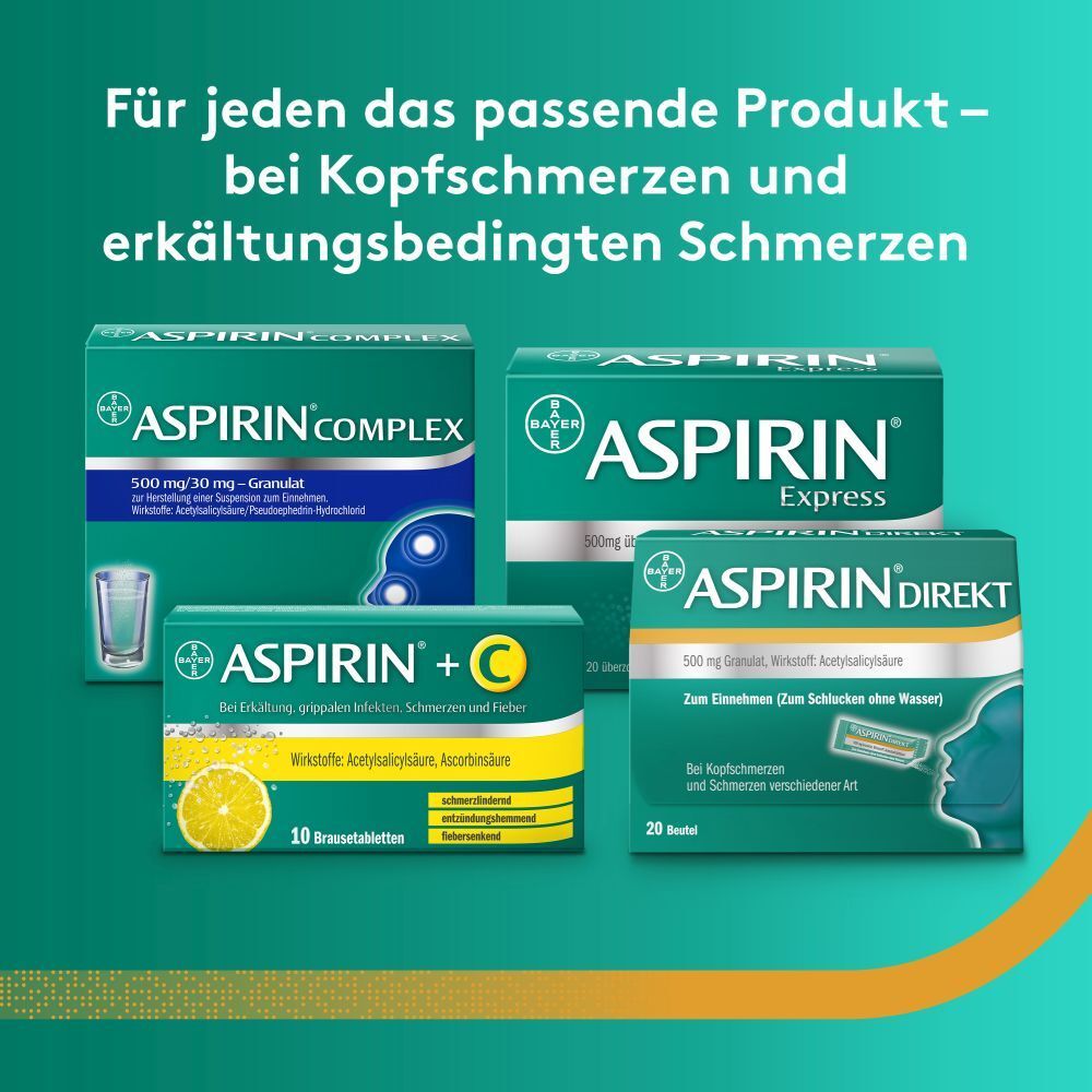 Aspirin® Direkt Granulat zur Direkteinnahme – bei Kopfschmerzen und Schmerzen verschiedener Art