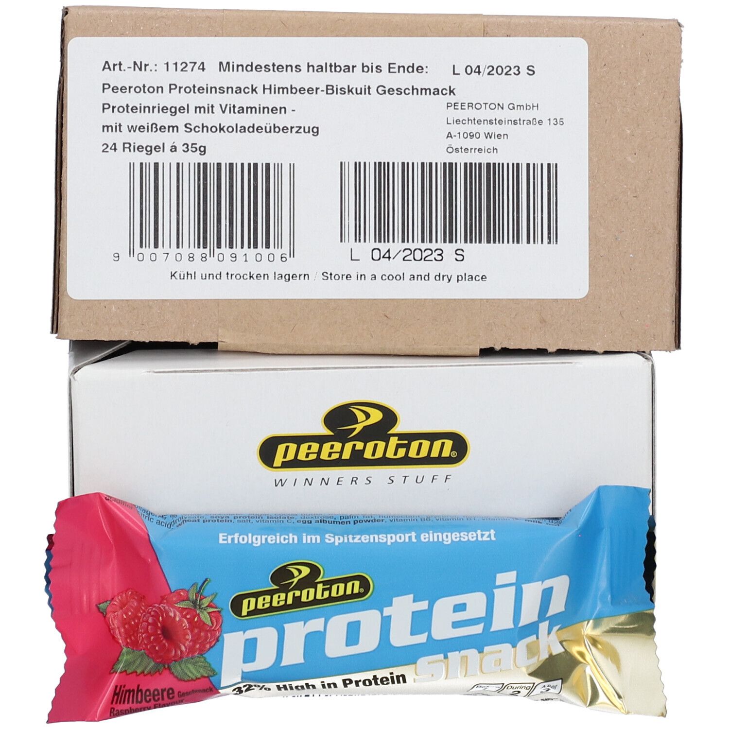peeroton® Proteinsnack Himbeere/Biscuit Geschmack