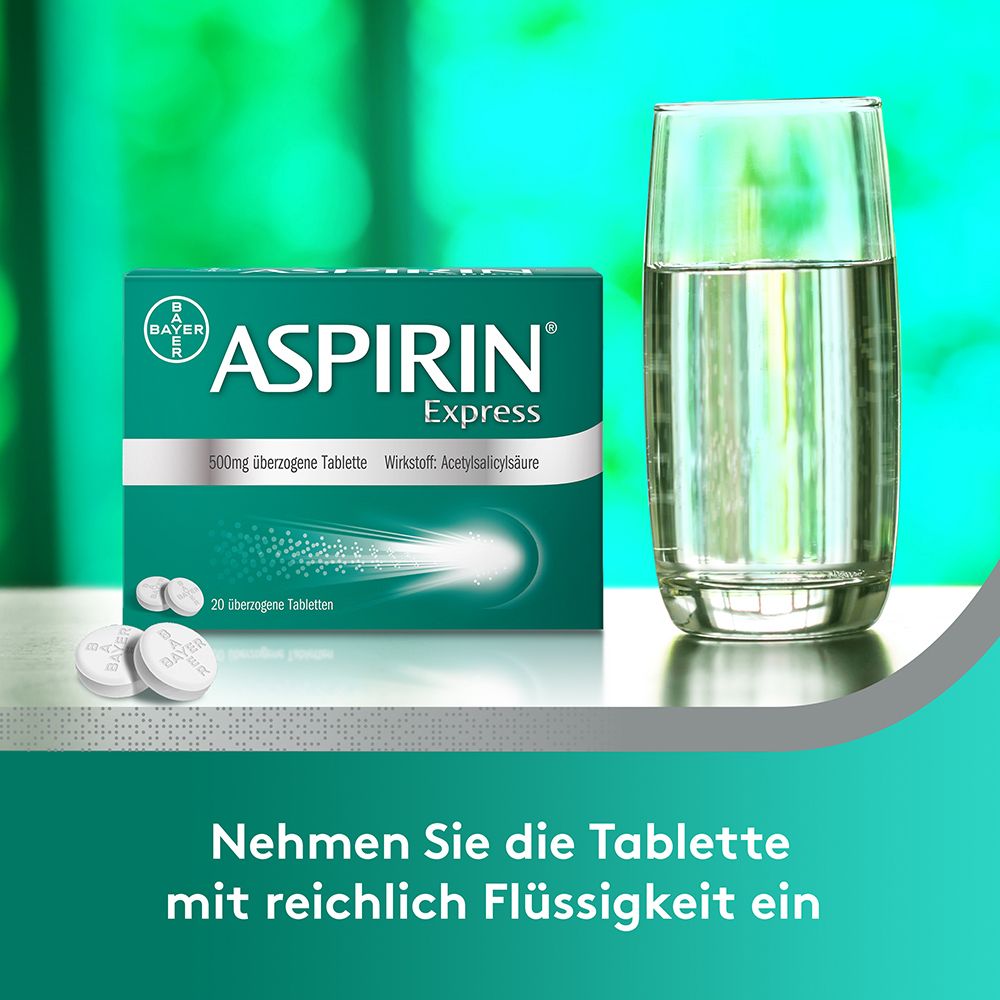 Aspirin® Express überzogene Tabletten bei Kopf-, Nacken- und Muskelschmerzen