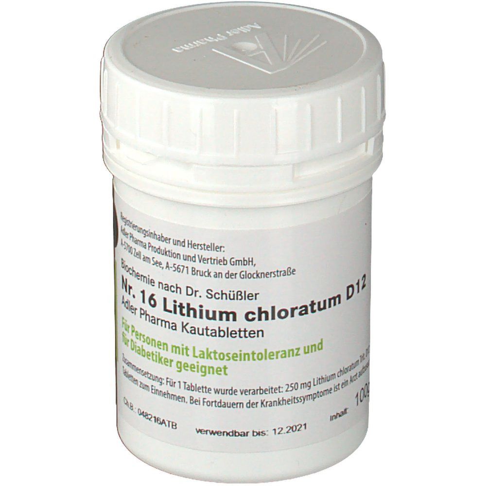 Adler Schüssler Salze Nr. 16 Lithium chloratum D12 Kautabletten