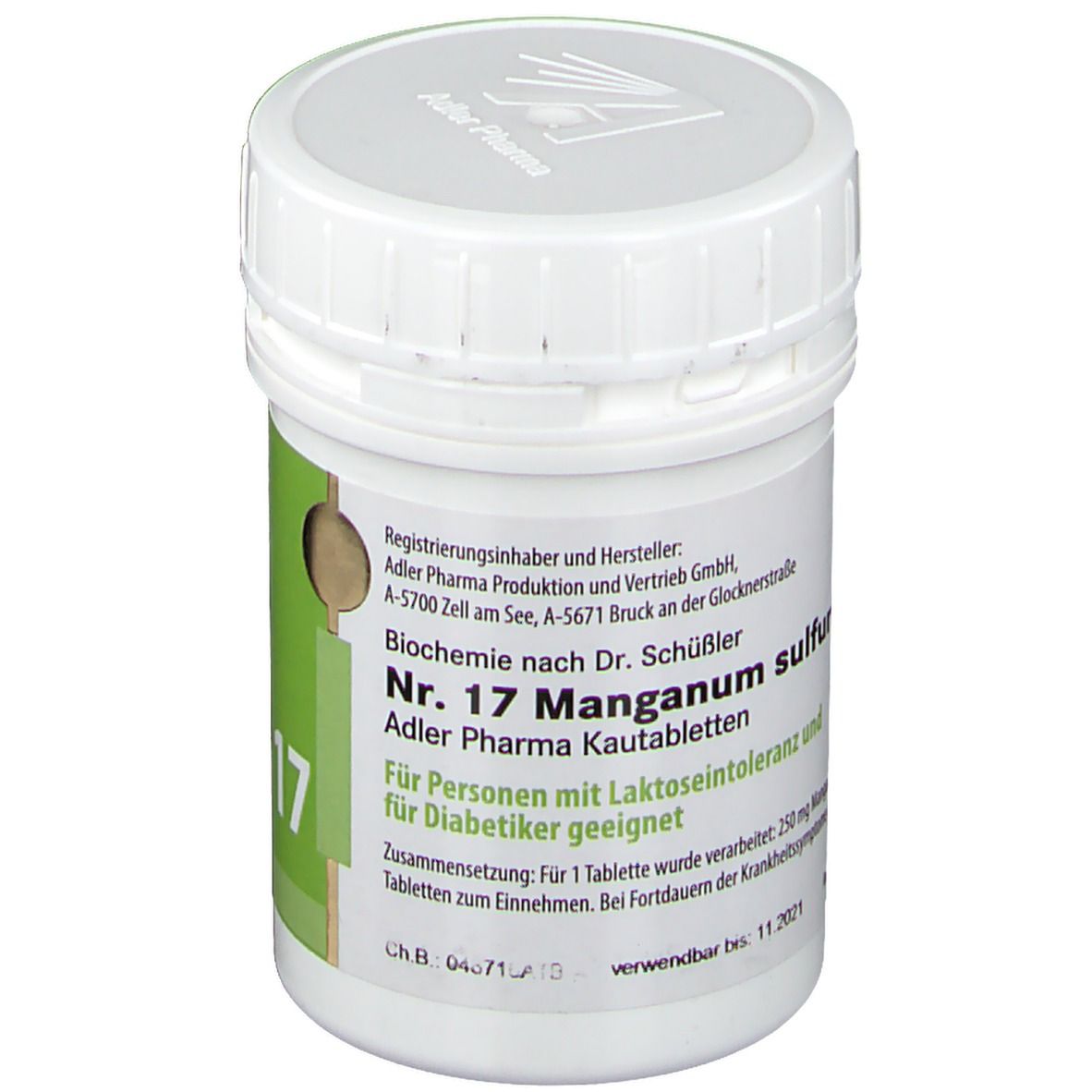 Adler Schüssler Salze Nr. 17 Magnesium sulfuricum D12 Kautabletten
