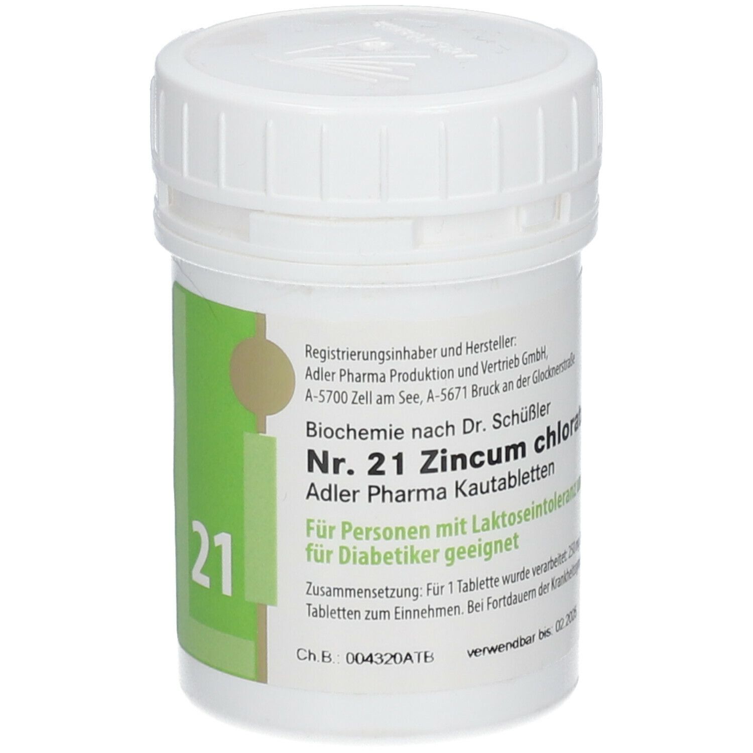 Adler Schüssler Salze Nr. 21 Zincum chloratum D12 Kautabletten