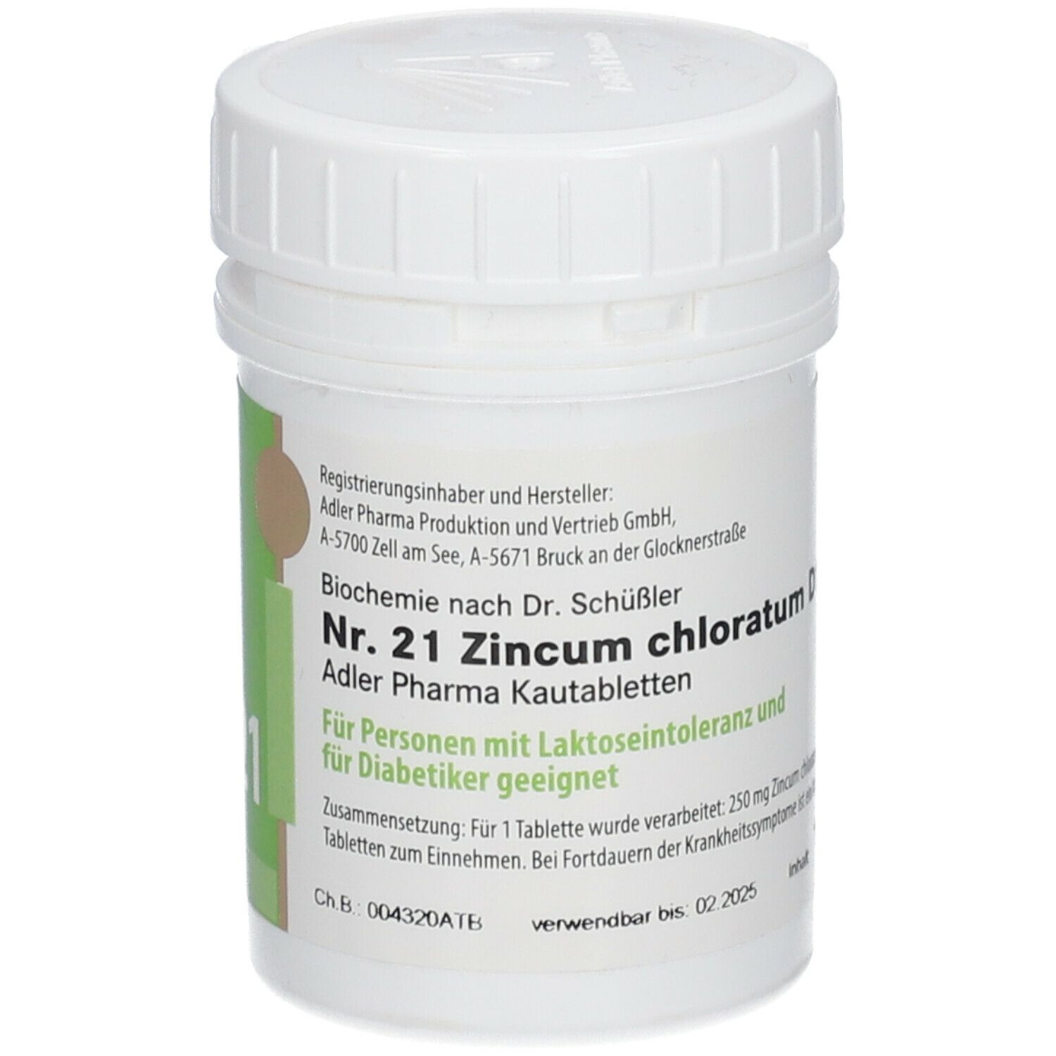 Adler Schüssler Salze Nr. 21 Zincum chloratum D12 Kautabletten