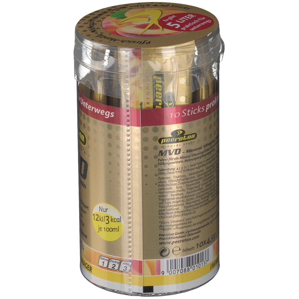 peeroton® MVD Mineral Vitamin Drink Sticks Pfirsich-Marille