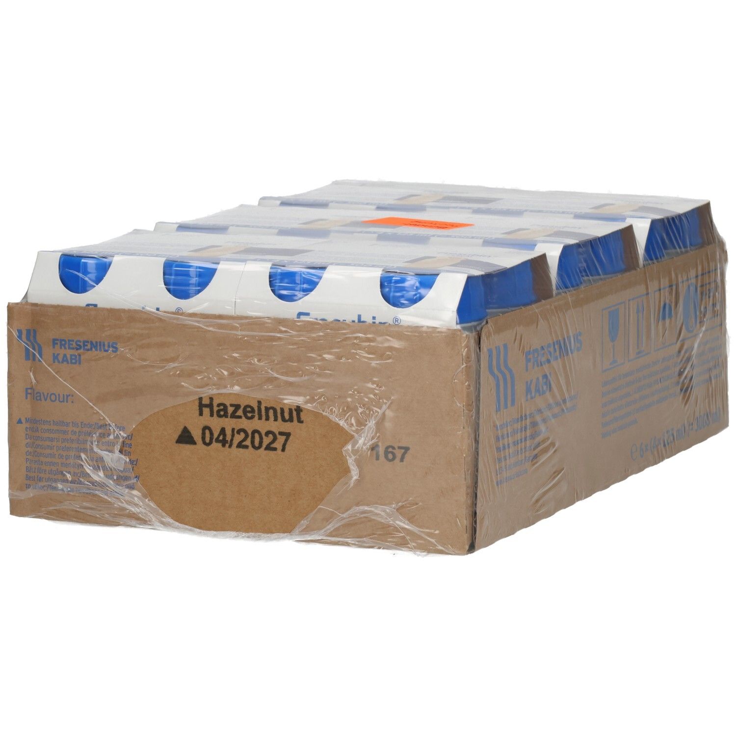 Fresubin 3,2 Kcal Haselnuss: 24x125ml Flaschen in Kartonverpackung. Haltbarkeitsdatum 04/2027.