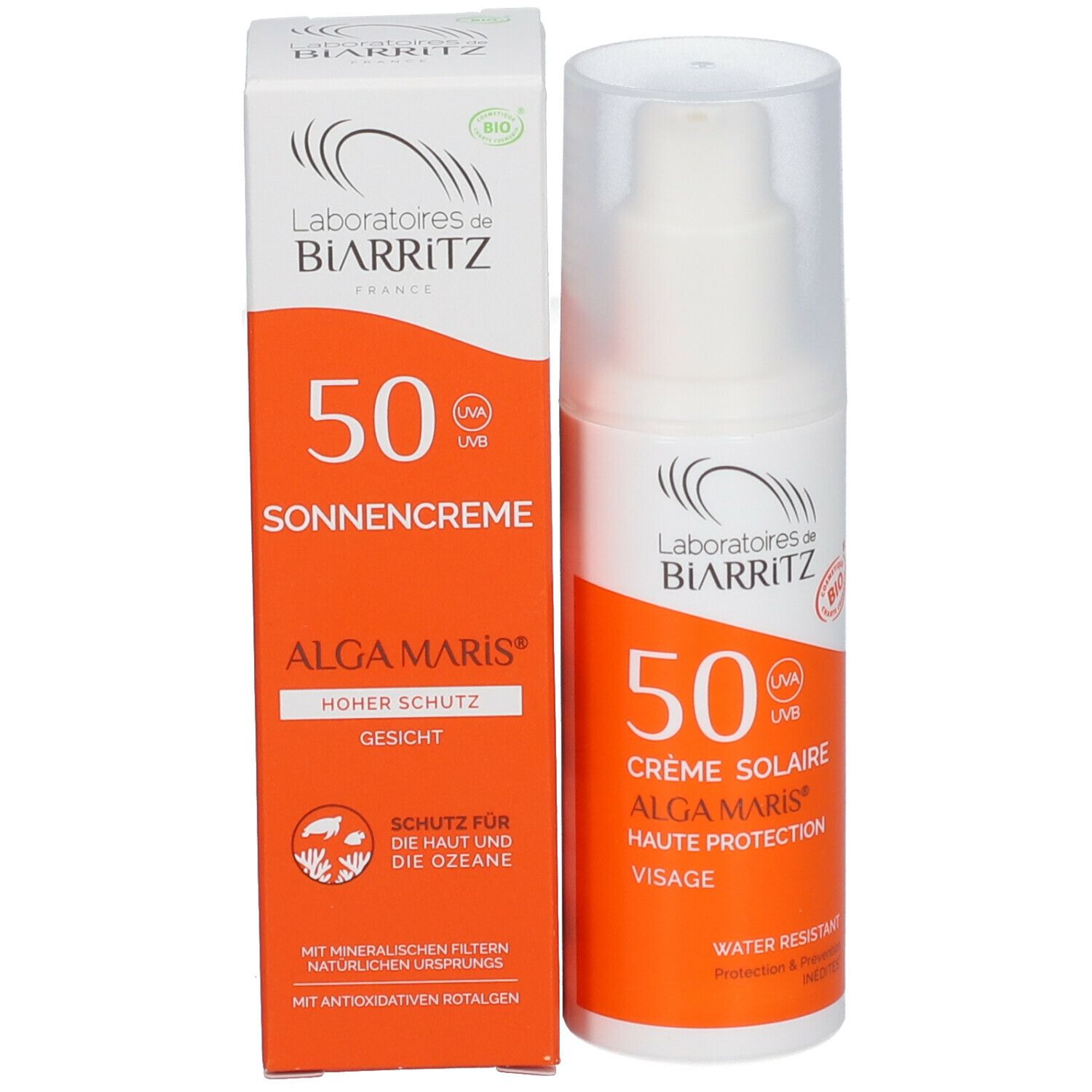 Laboratoires de BIARRITZ ALGAMARIS Bio-Sonnencreme für das Gesicht SPF 50