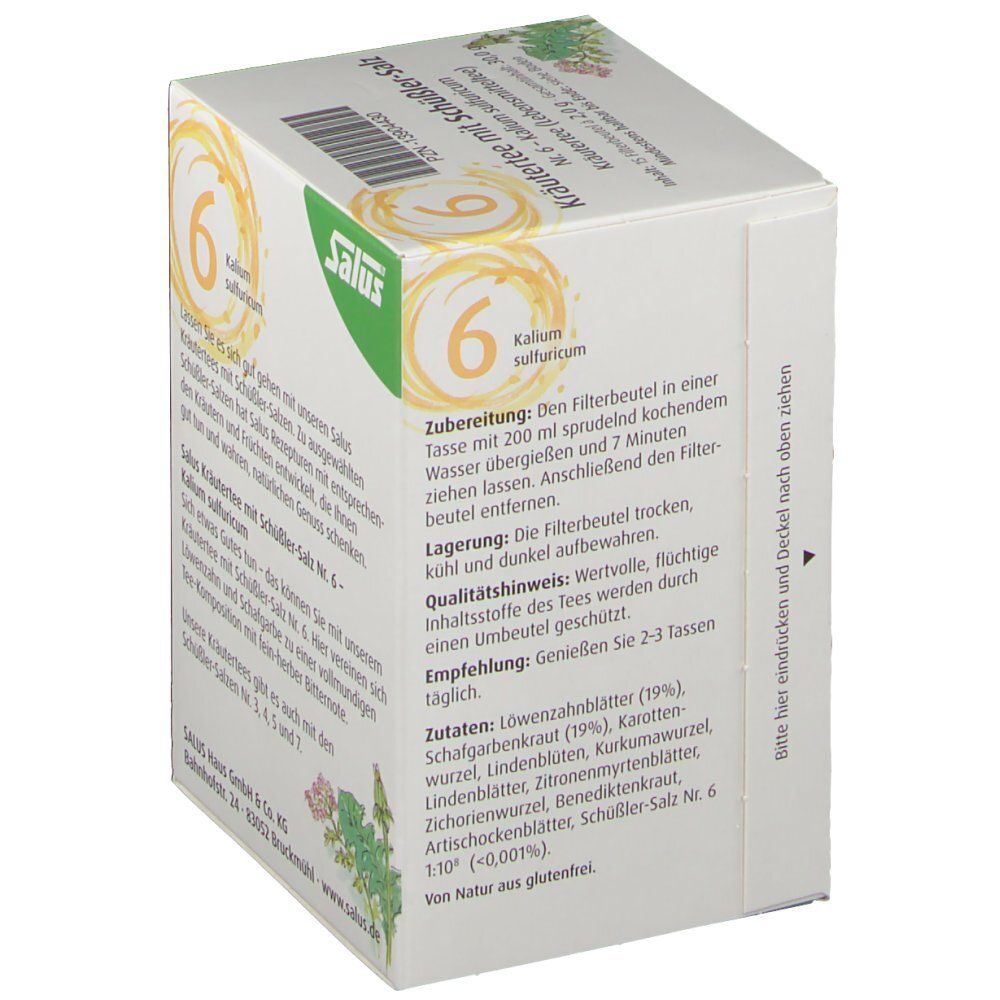 Salus® Kräutertee mit Schüßler-Salz Nr. 6 Kalium sulfuricum