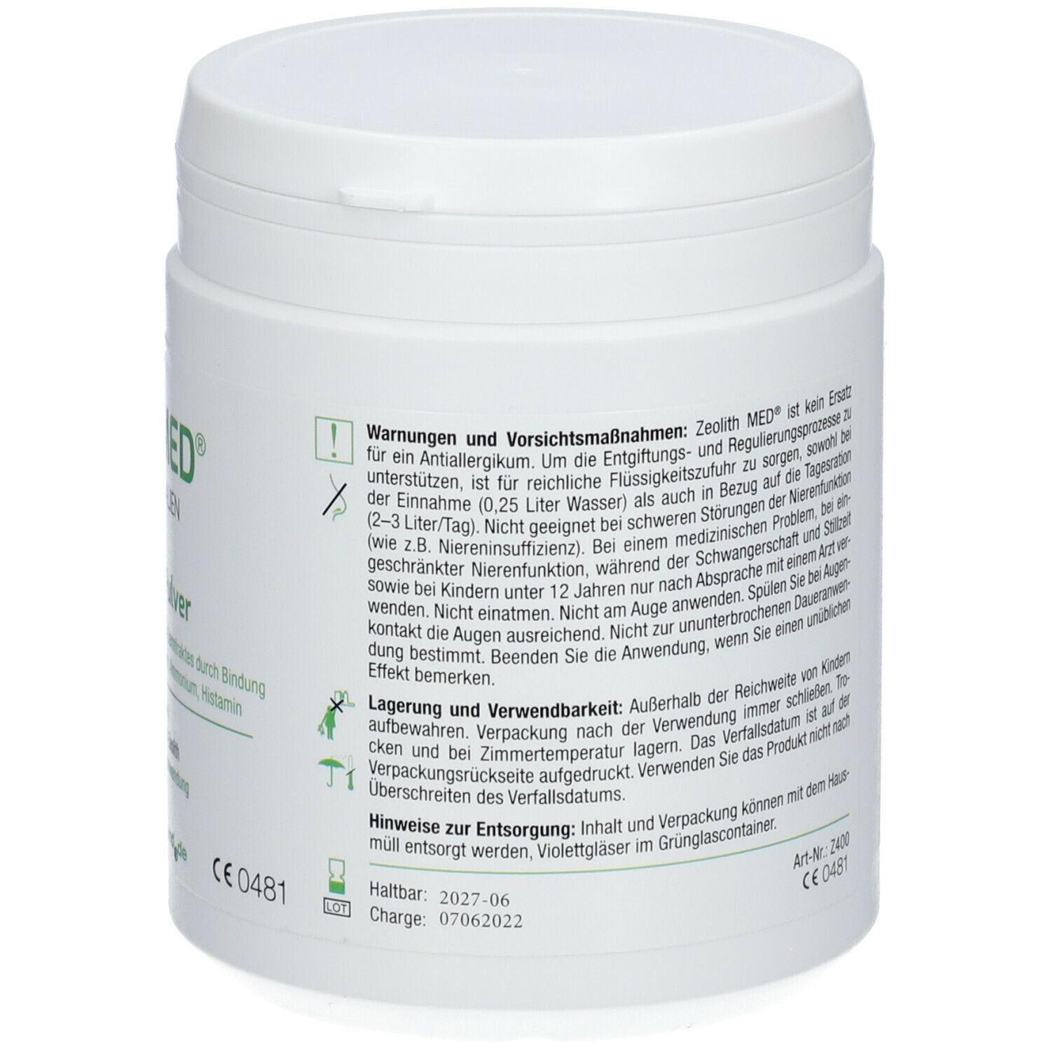 ZeolithMED® 400g Detox-Pulver