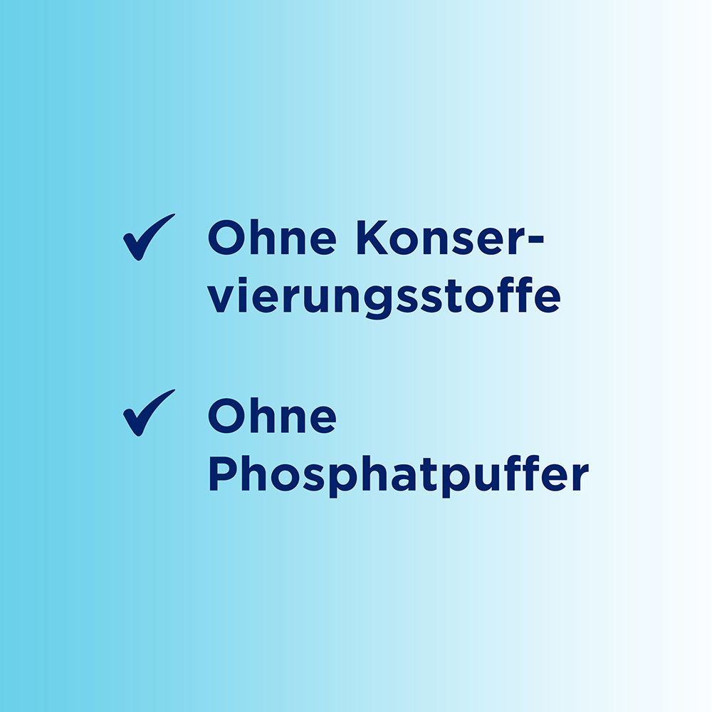 Häkchen: Ohne Konservierungsstoffe, ohne Phosphatpuffer.