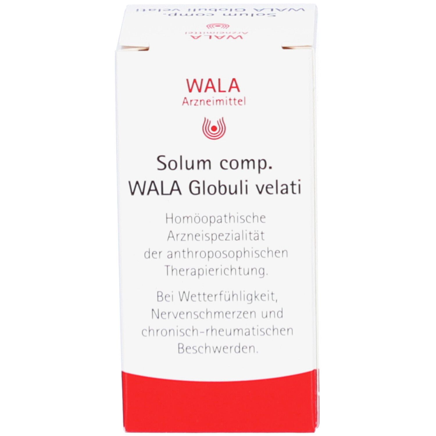 Karton mit Aufschrift: Wala Arzneimittel, Solum comp. WALA Globuli velati.