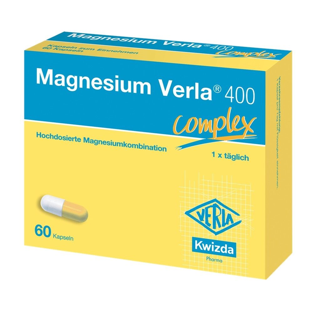 Magnesium Verla 400 complex Packung mit 60 Kapseln.