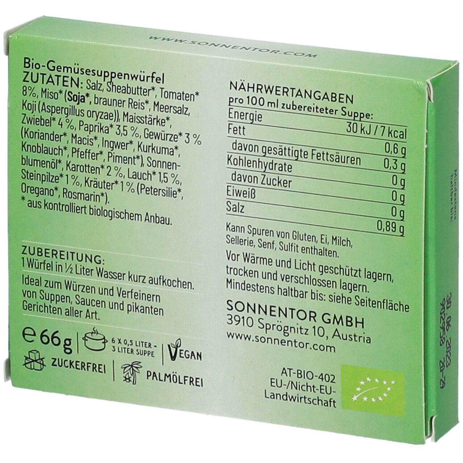 SonnentoR® Zuckerfreie Gemüsesuppe Suppenwürfel