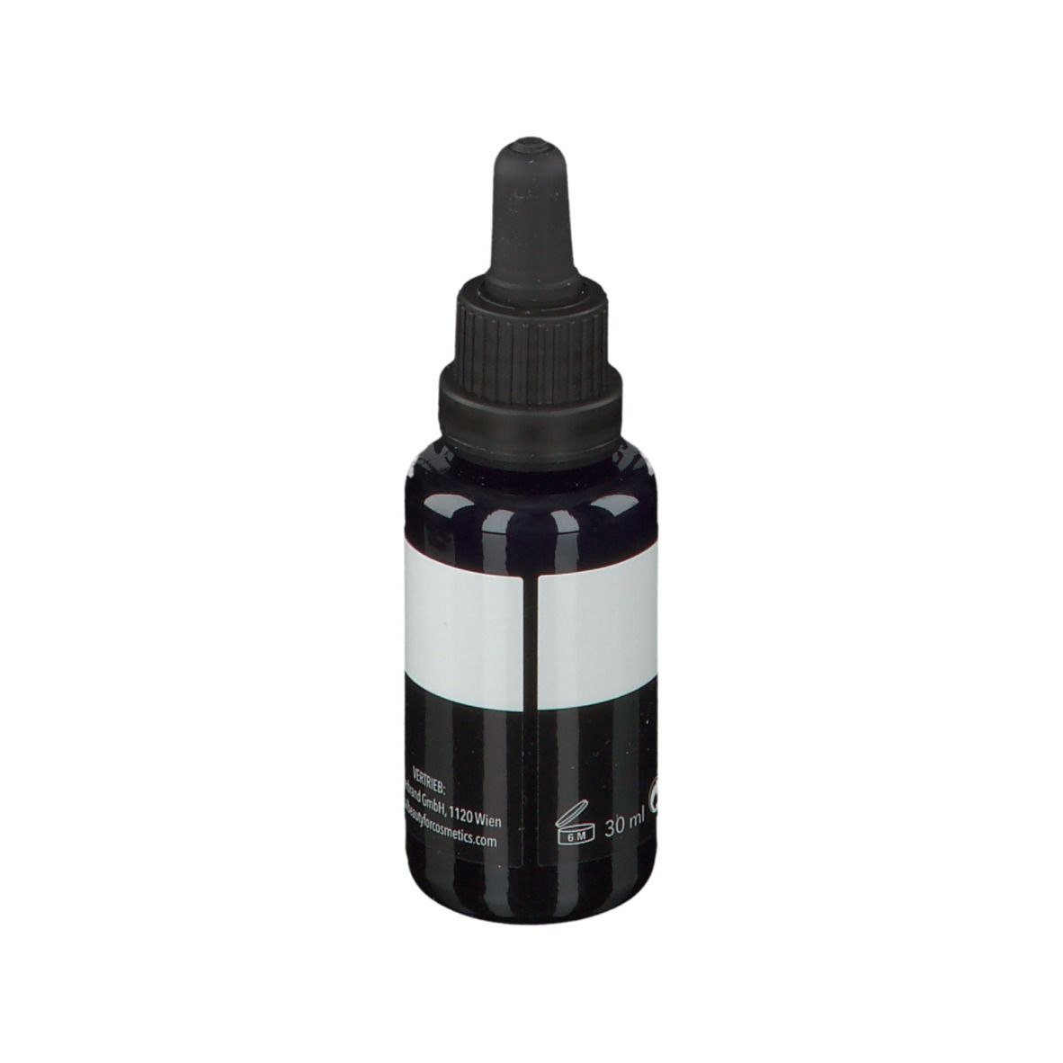 Dunkle Flasche mit Tropfer. Aufschrift: MEDICAL BEAUTY. Rückseite mit Text und 30 ml.