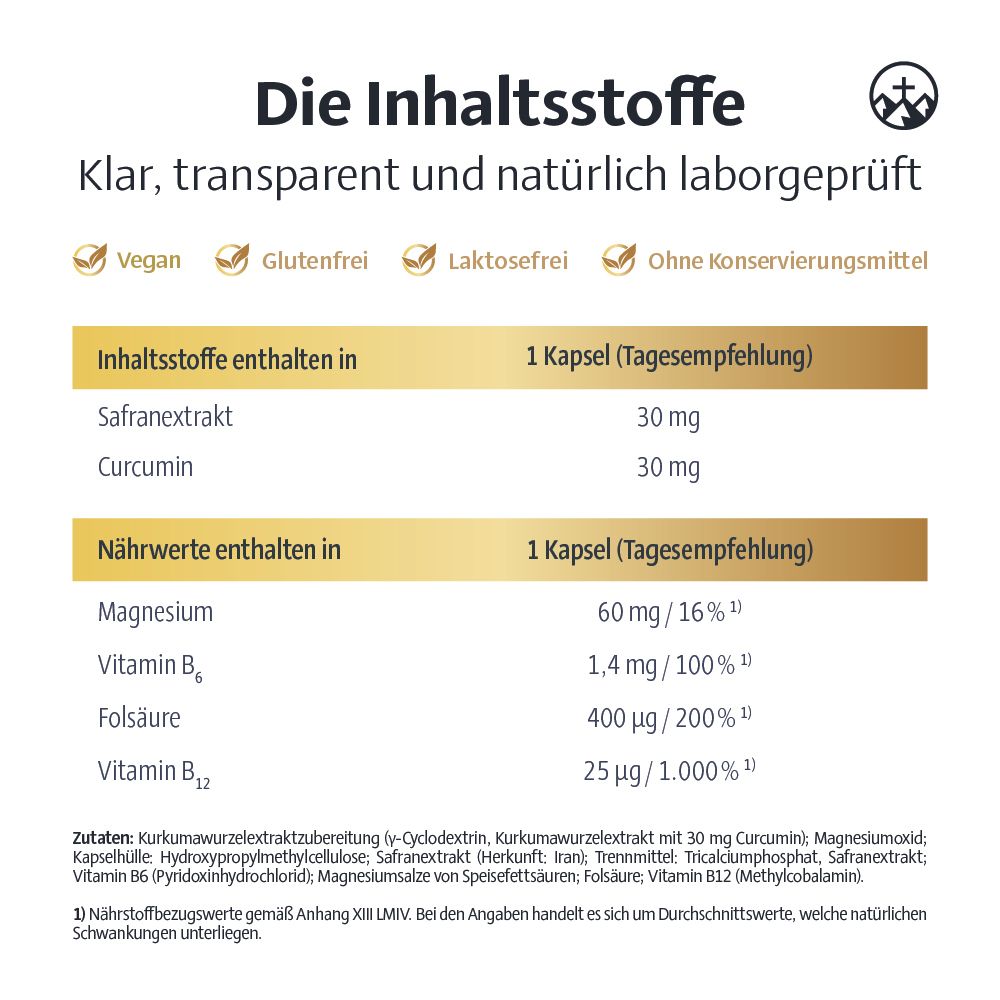 Alpinamed Safran d’Or für psychische Balance und ein starkes Nervensystem – Vegan