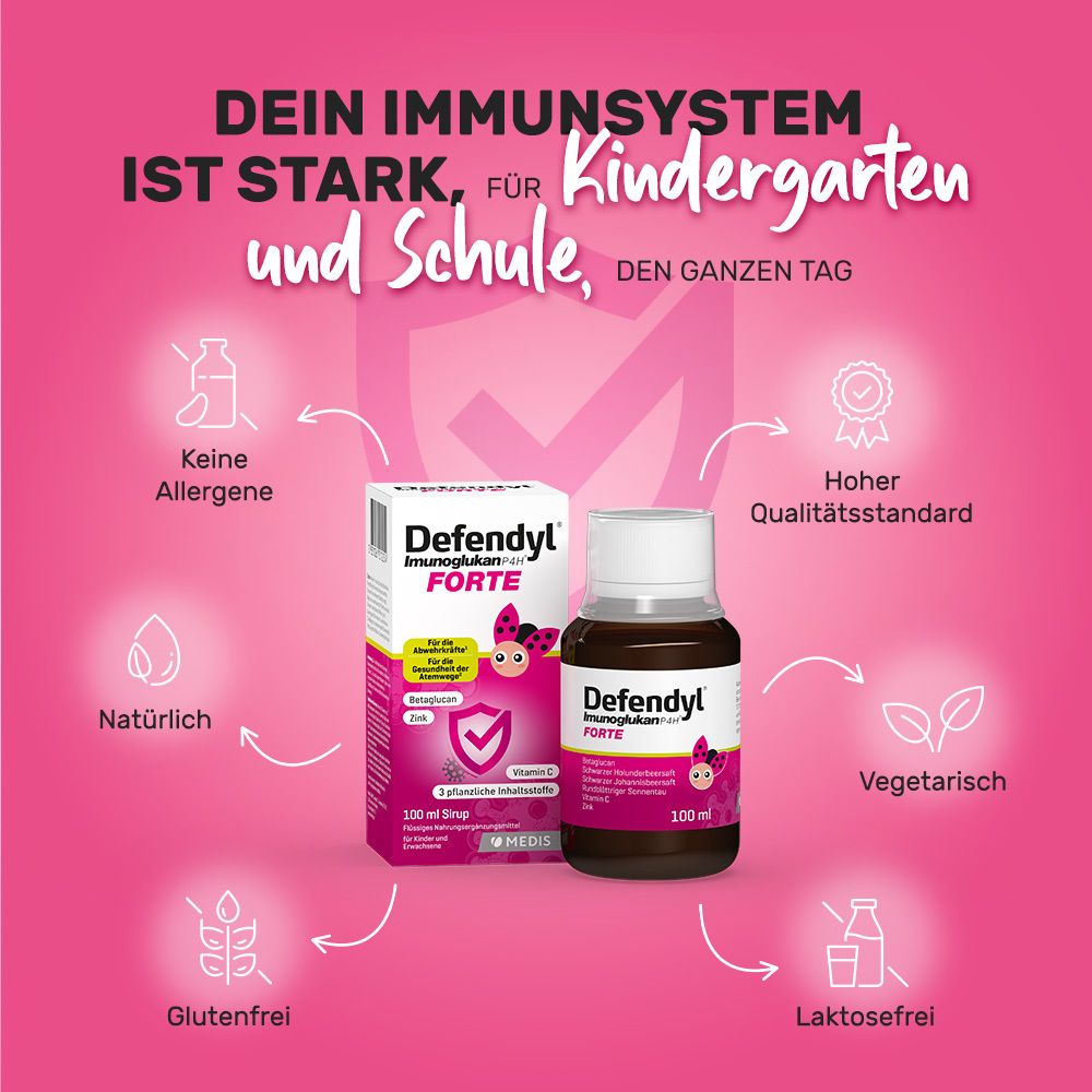 Defendyl-Imunoglukan P4H® FORTE Sirup - mit dreifacher Kraft das Immunsystem unterstützen