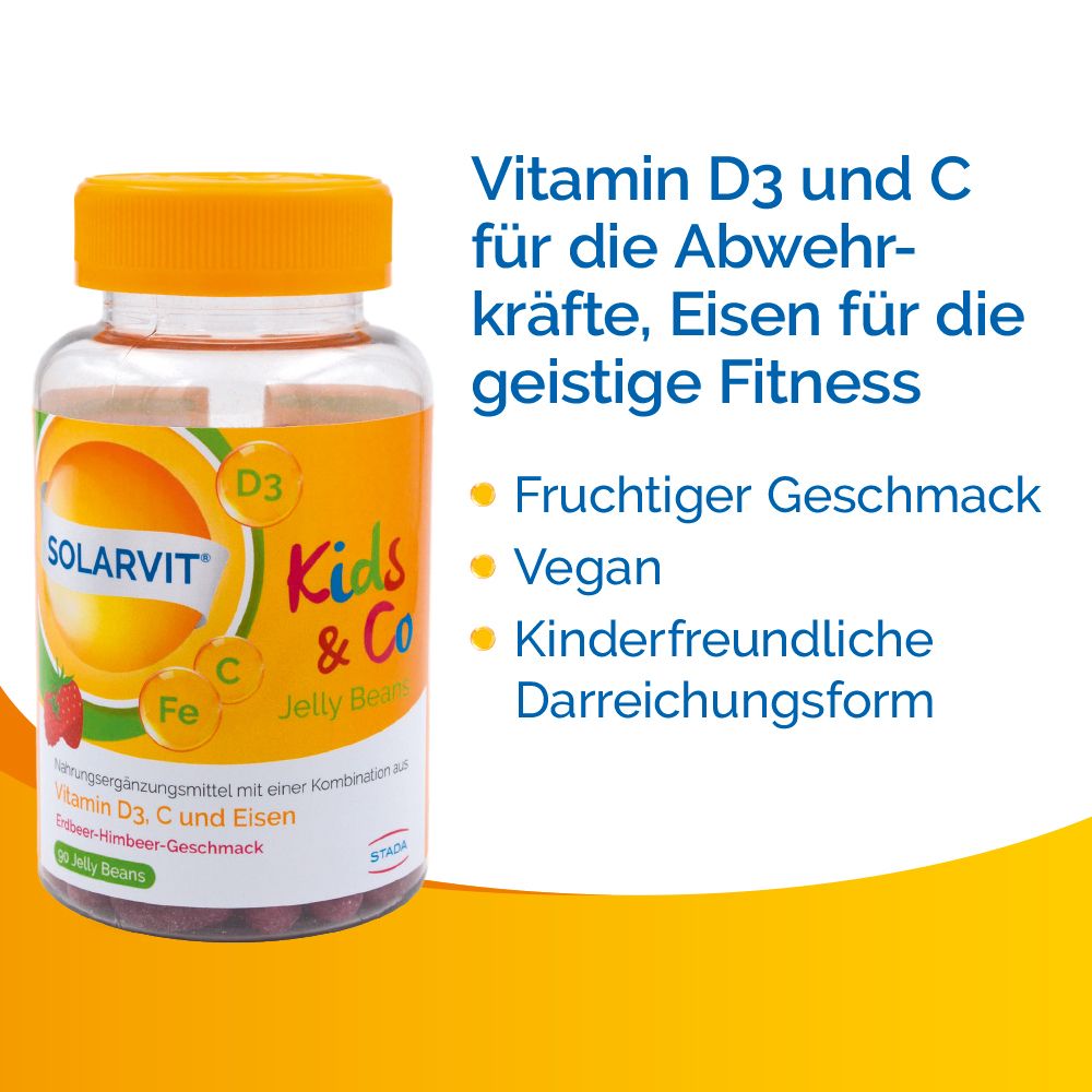 Solarvit® Kids & Co Jelly Beans, Vitamin D3, C und Eisen für Kinder ab 4 Jahren