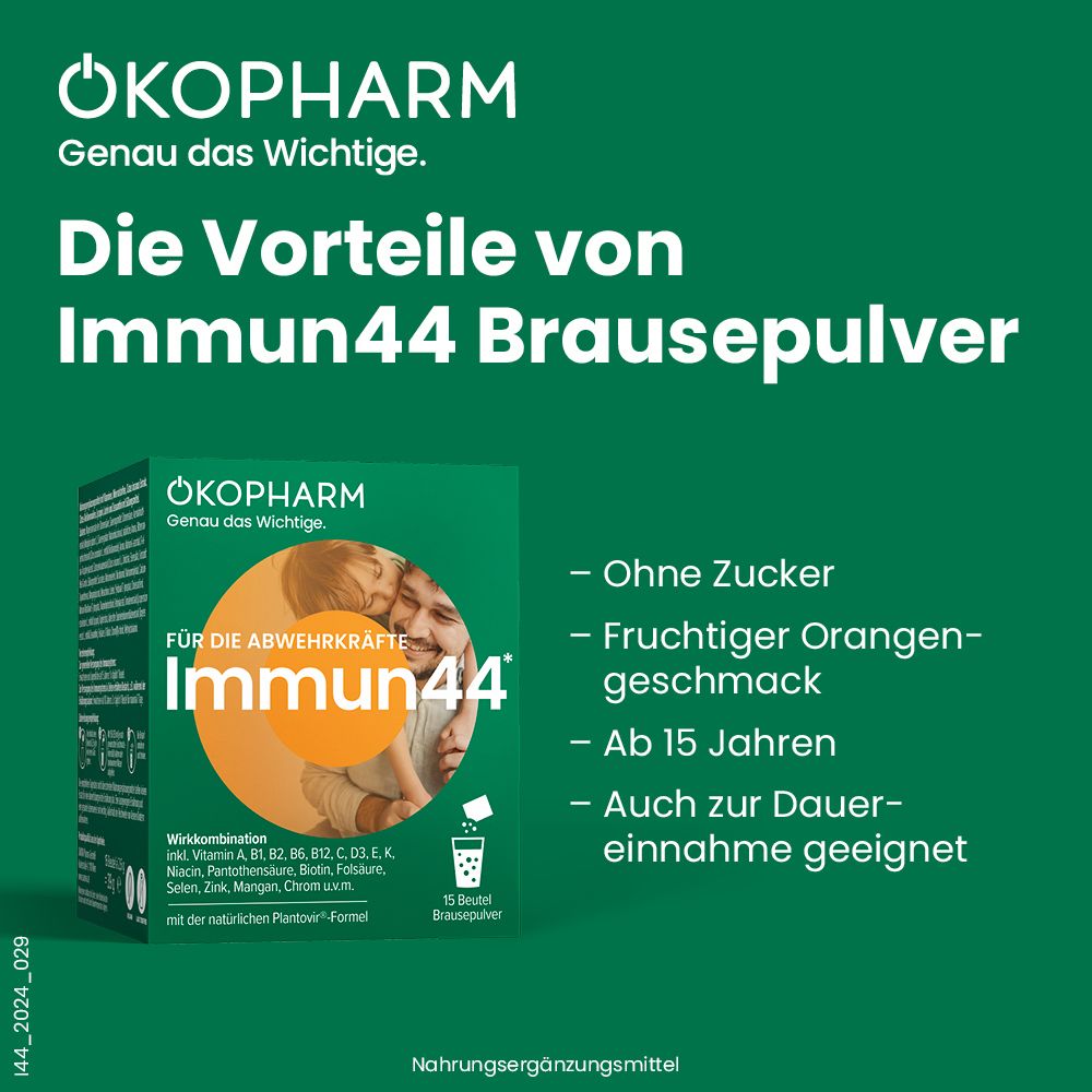 ÖKOPHARM® Immun44® Brausepulver: zum Trinken mit Orangengeschmack