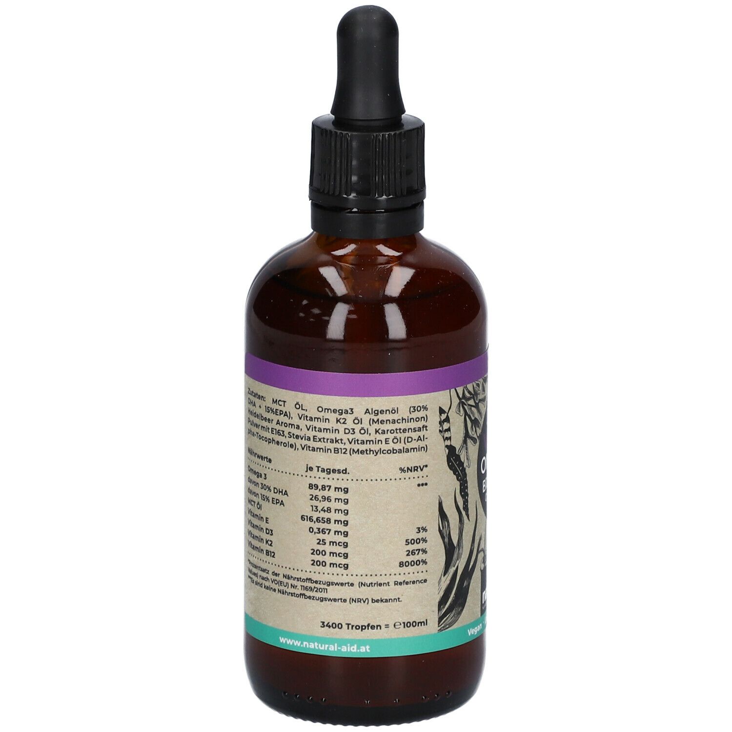 natural aid® Daily Vegan Omega 3 B12 + D3 + K2