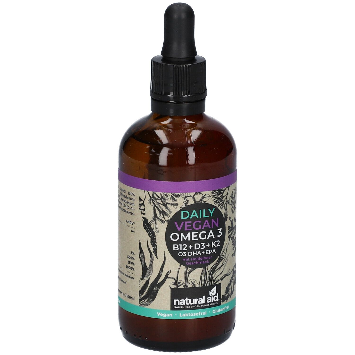 natural aid® Daily Vegan Omega 3 B12 + D3 + K2