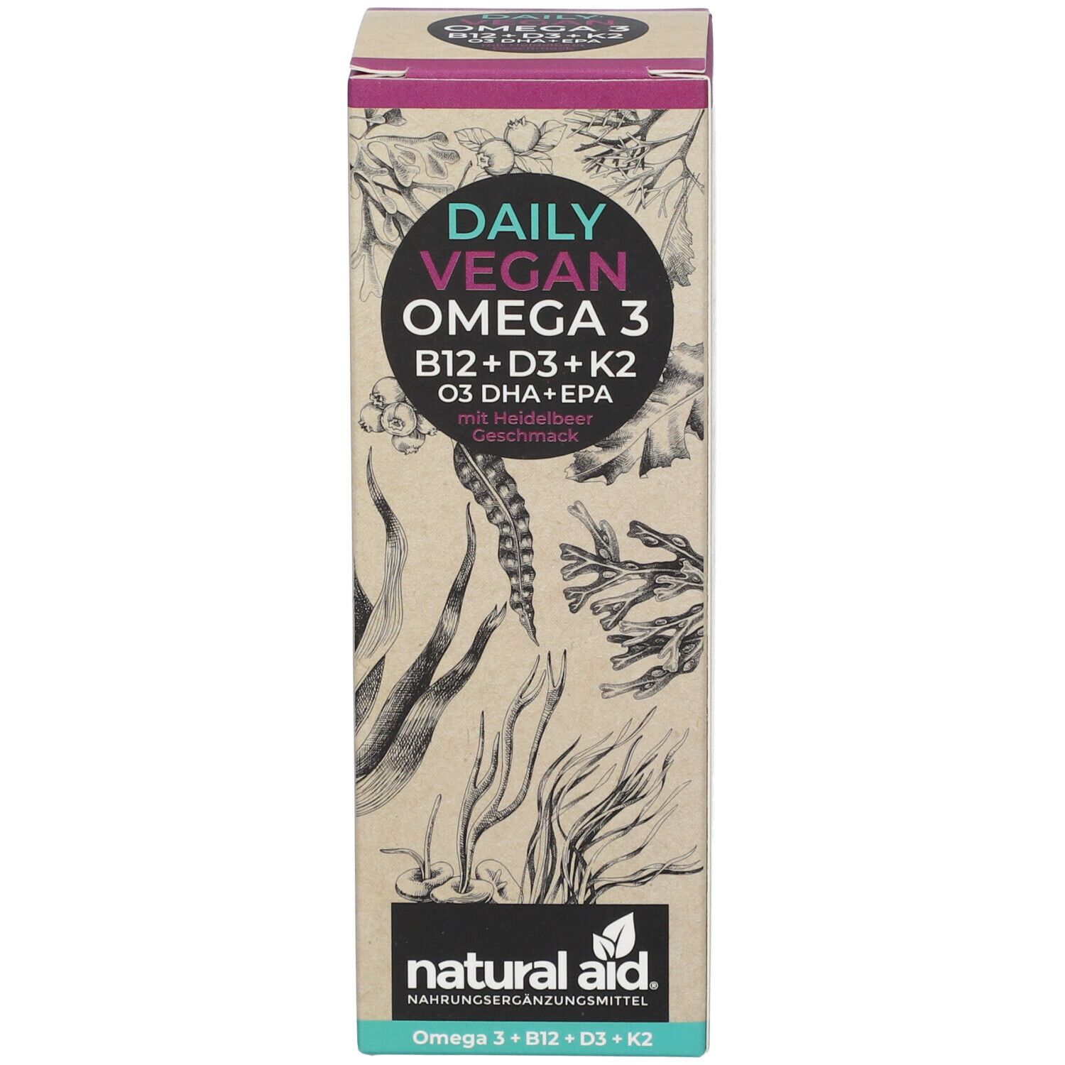 natural aid® Daily Vegan Omega 3 B12 + D3 + K2