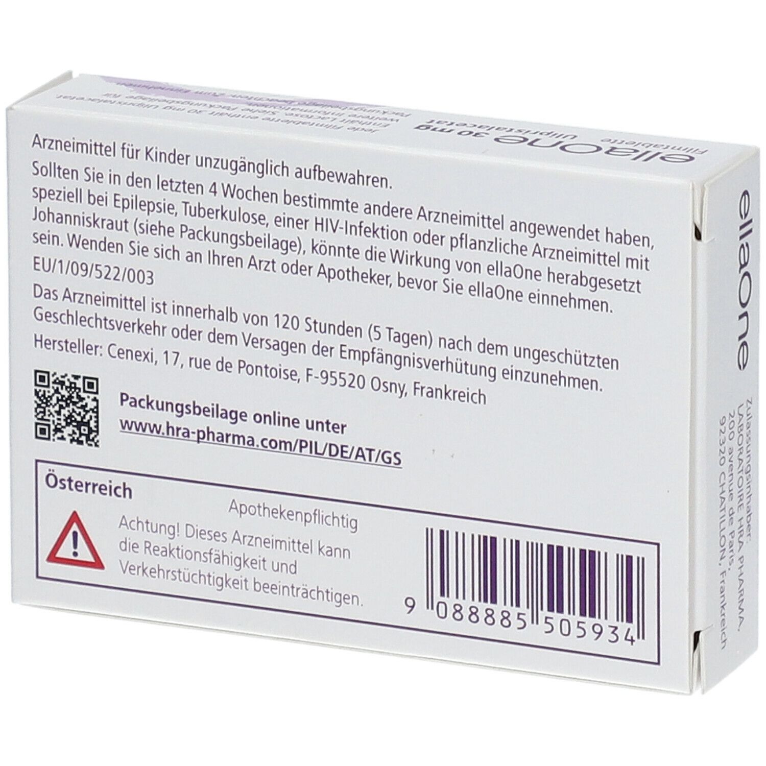 ellaOne® 30 mg Notfallverhütung
