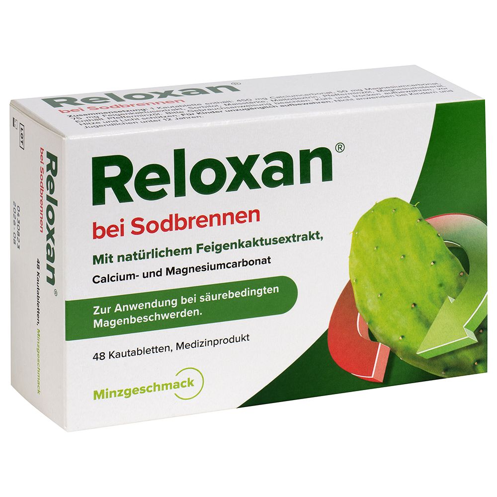 Reloxan® Kautabletten bei Sodbrennen – Minze