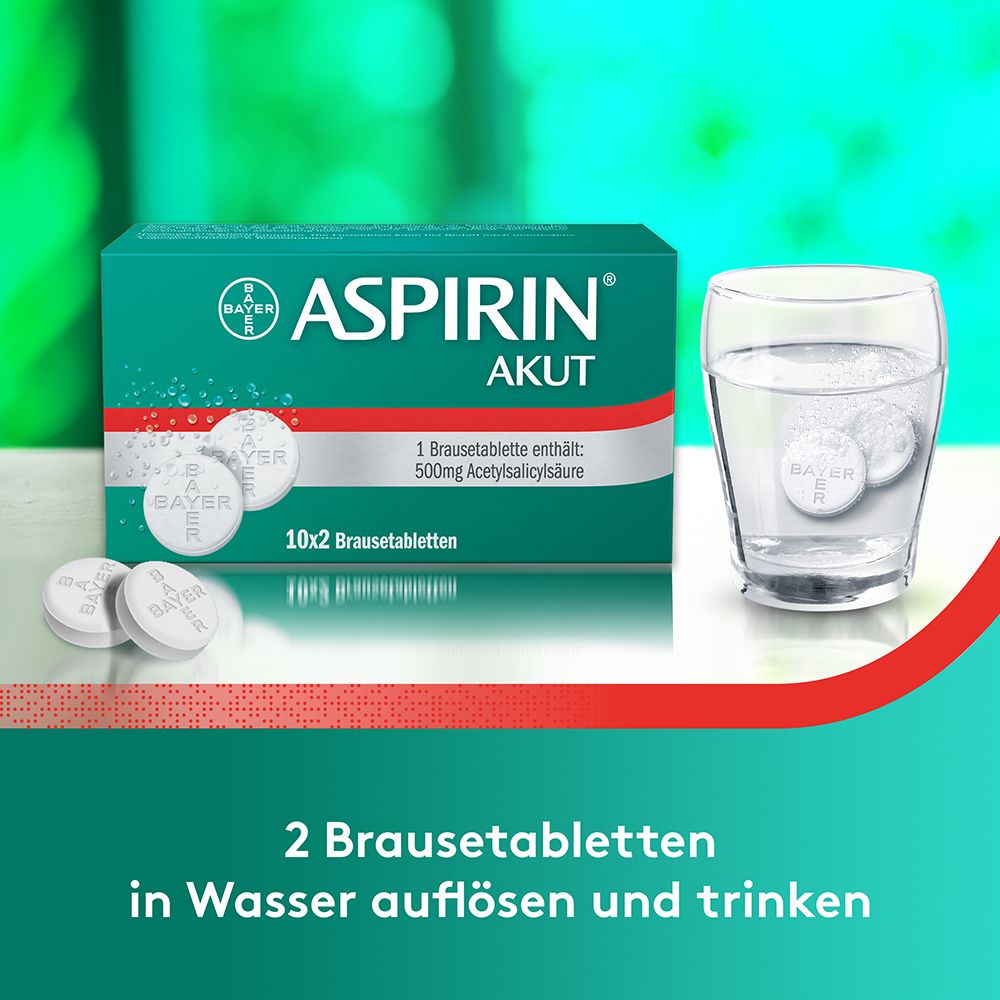 Aspirin® Akut Brausetabletten bei migränebedingten Kopfschmerzen