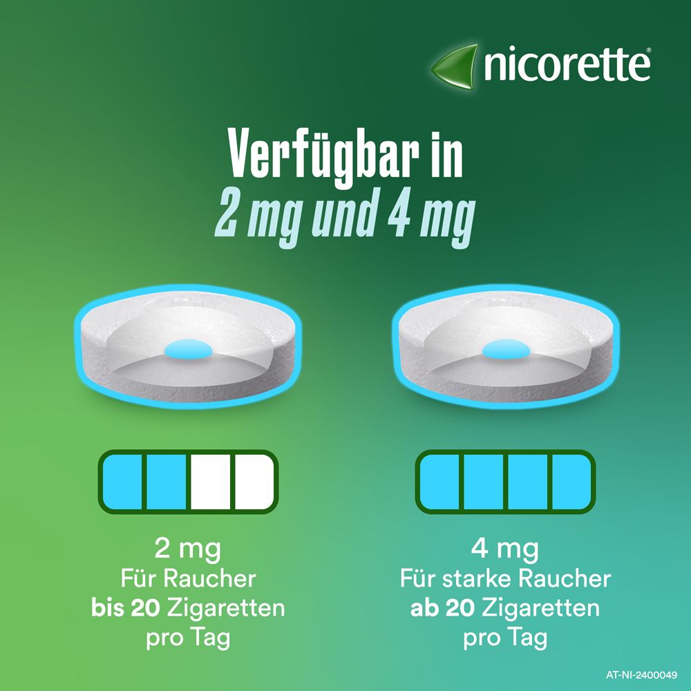 nicorette® freshmint 4 mg Lutschtabletten mit 4 mg Nikotin zur Raucherentwöhnung für Raucher von mehr als 20 Zigaretten pro Tag