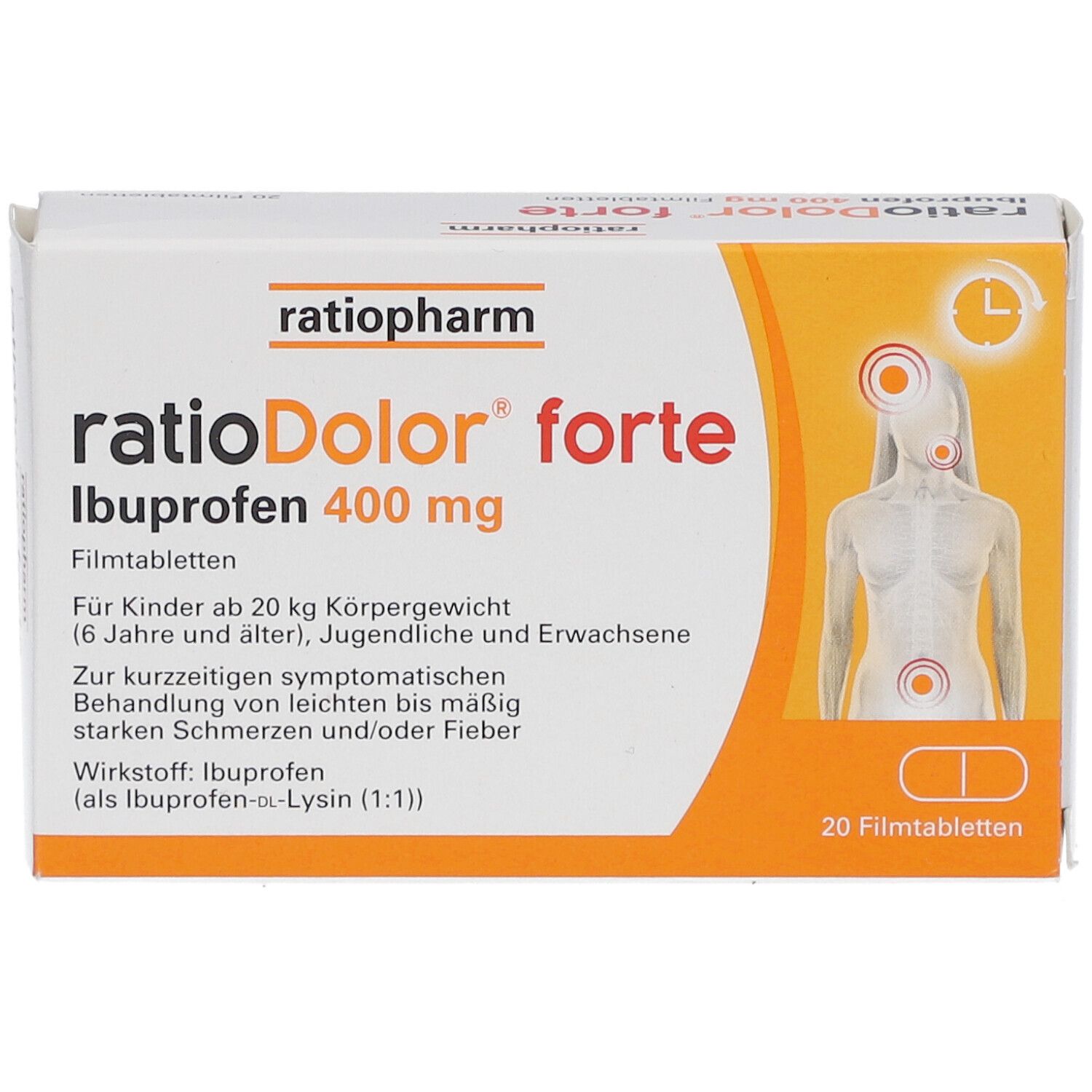 ratioDolor® forte Ibuprofen 400 mg Filmtabletten