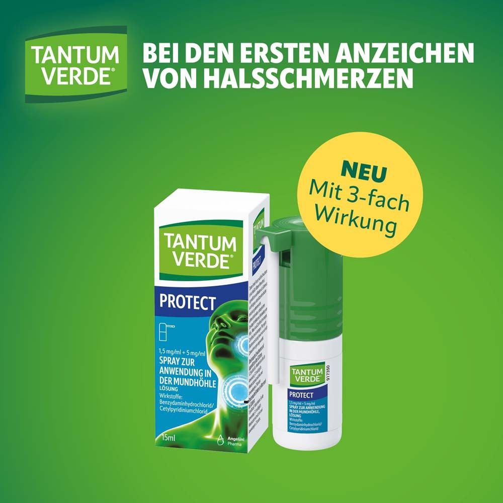 Tantum Verde® Protect 1,5 mg/ml + 5 mg/ml Spray zur Anwendung in der Mundhöhle, Lösung