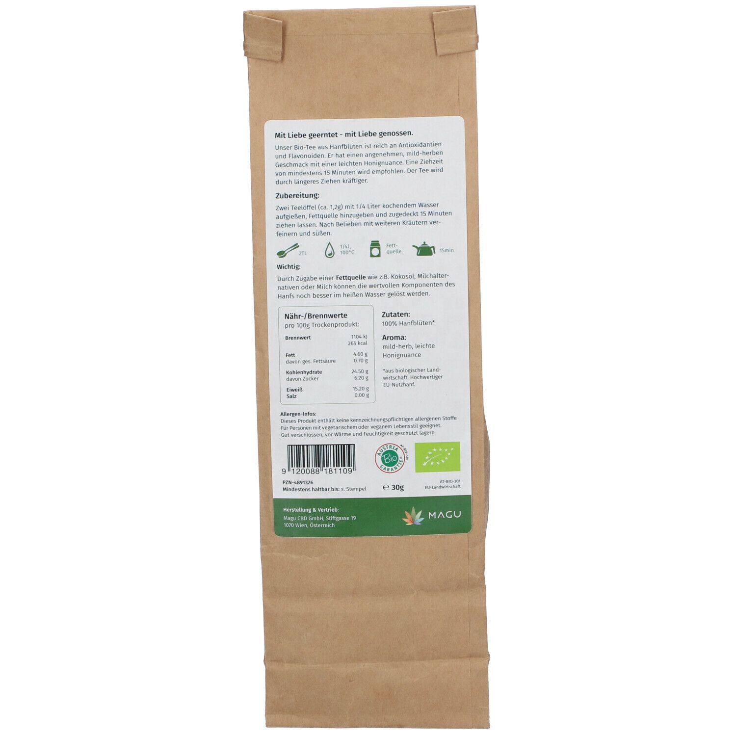 MAGU Bio Hanftee 100 % Blüten