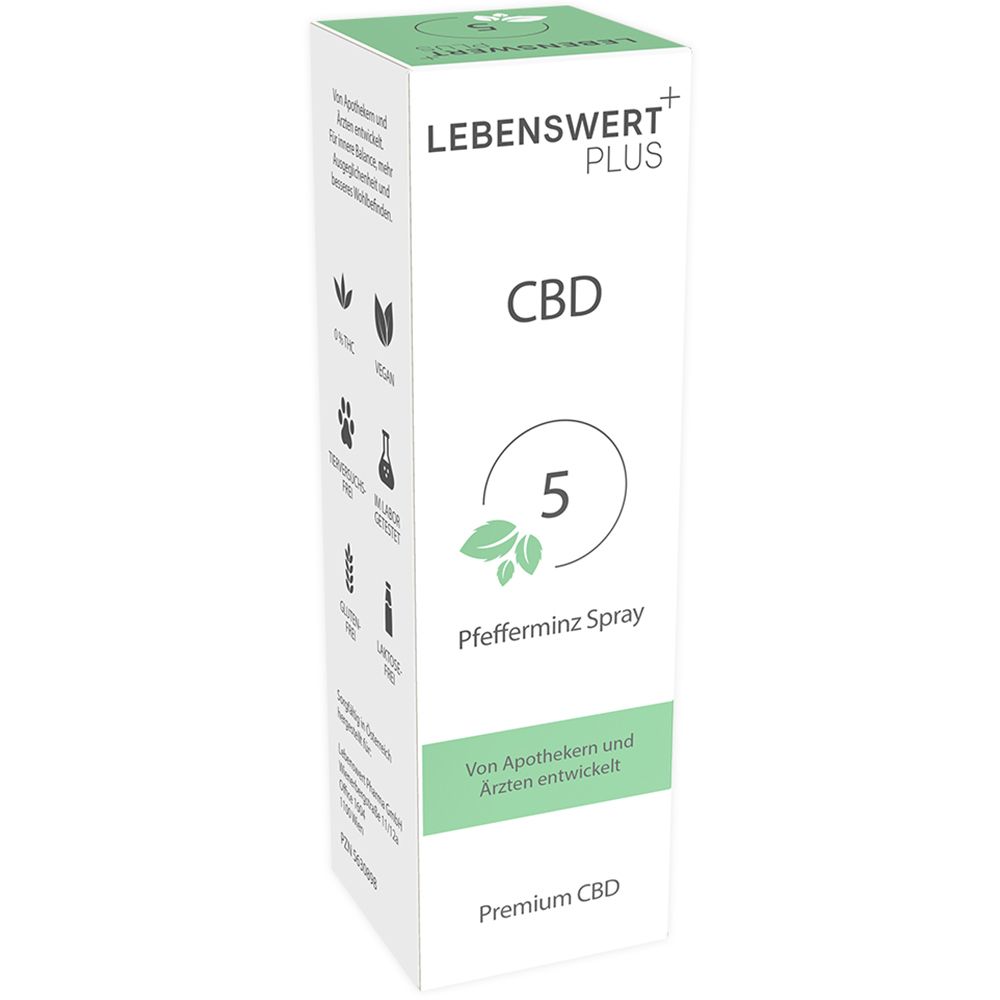 LEBENSWERT+ CBD Pfefferminz Spray 5 %