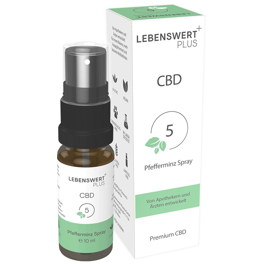 LEBENSWERT+ CBD Pfefferminz Spray 5 %