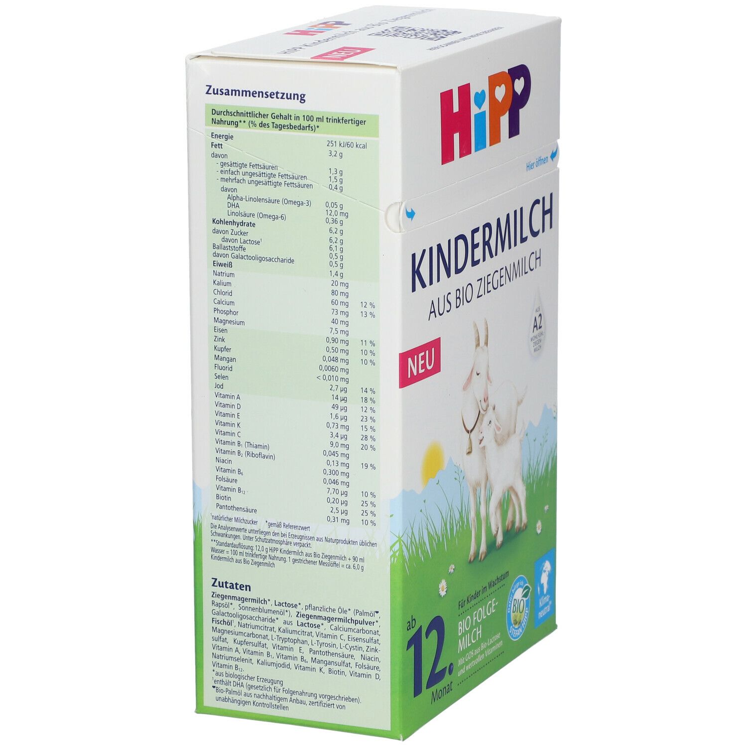 HiPP Kindermilch aus Bio Ziegenmilchab dem 12. Monat
