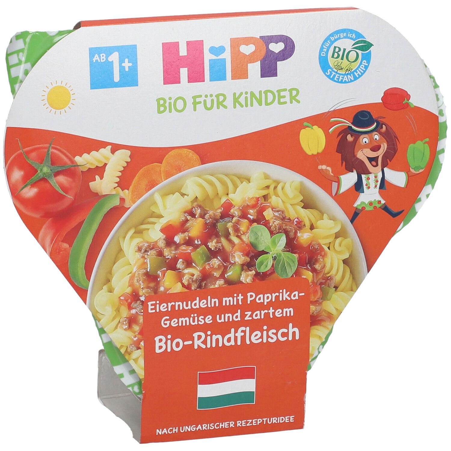 HiPP Eiernudeln mit Paprika-Gemüse und zartem Bio-Rindfleisch