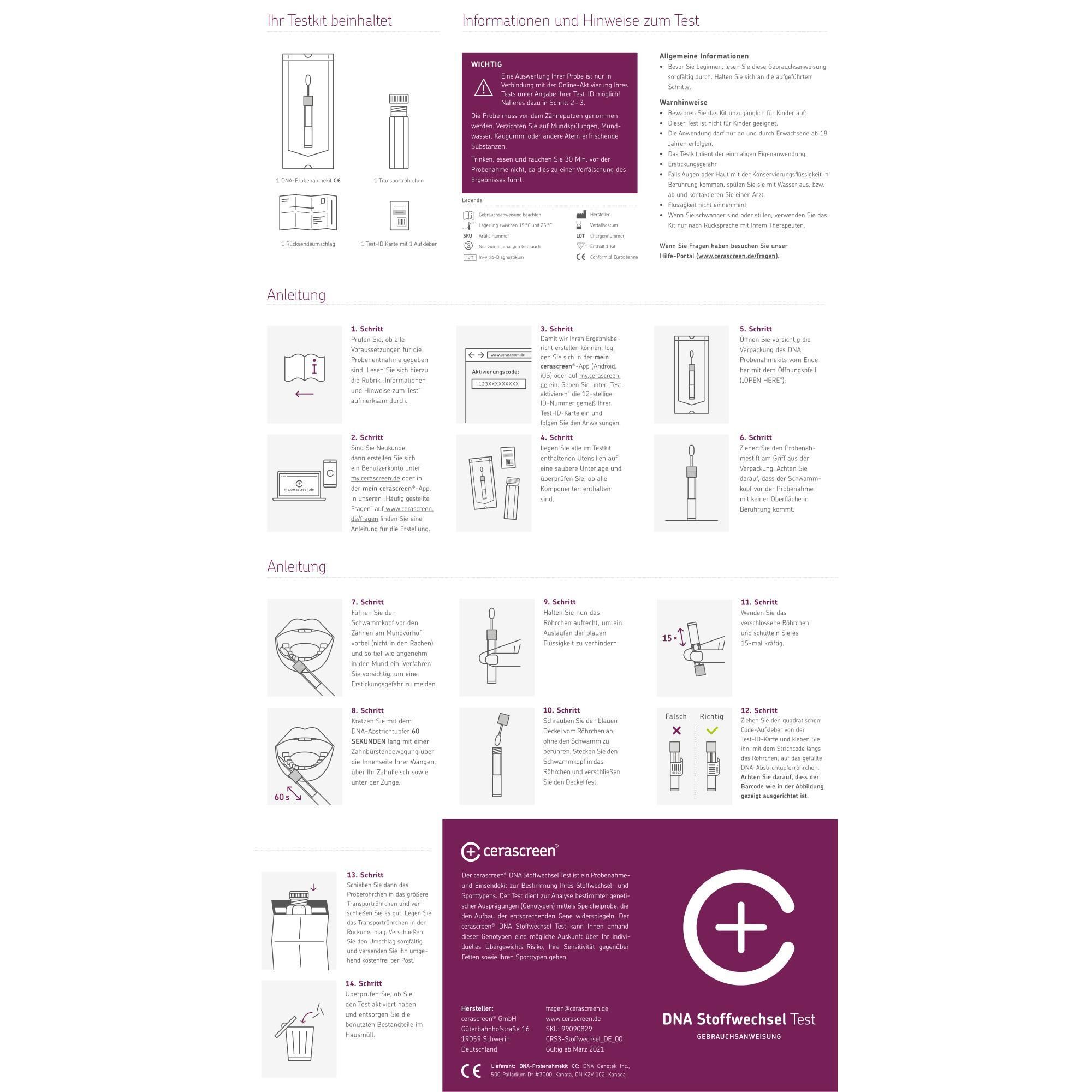 cerascreen® DNA Vitamin Stoffwechsel Test