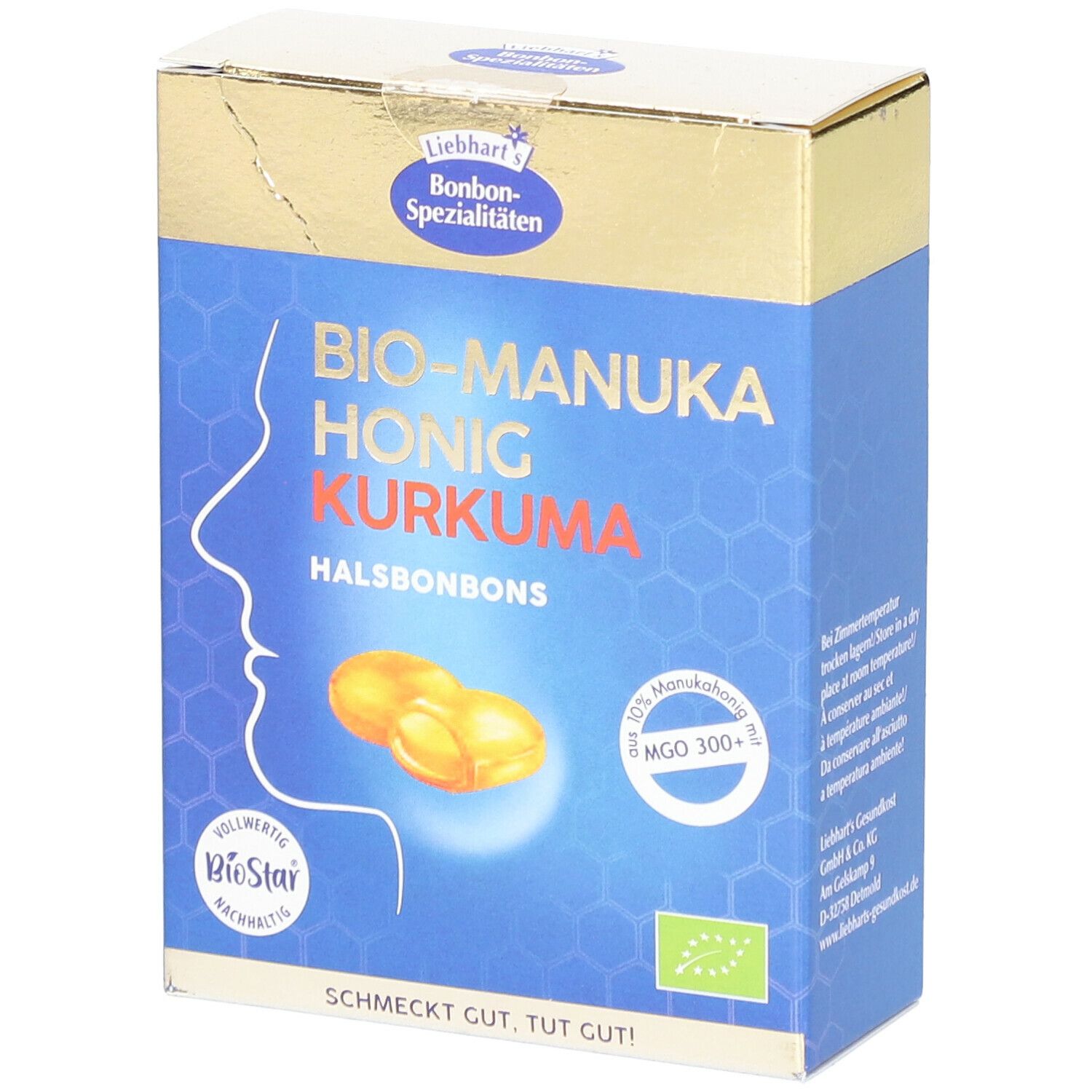 Liebhart's Bonbon-Spezialitäten Bio-Manuka Honig Kurkuma Halsbonbons