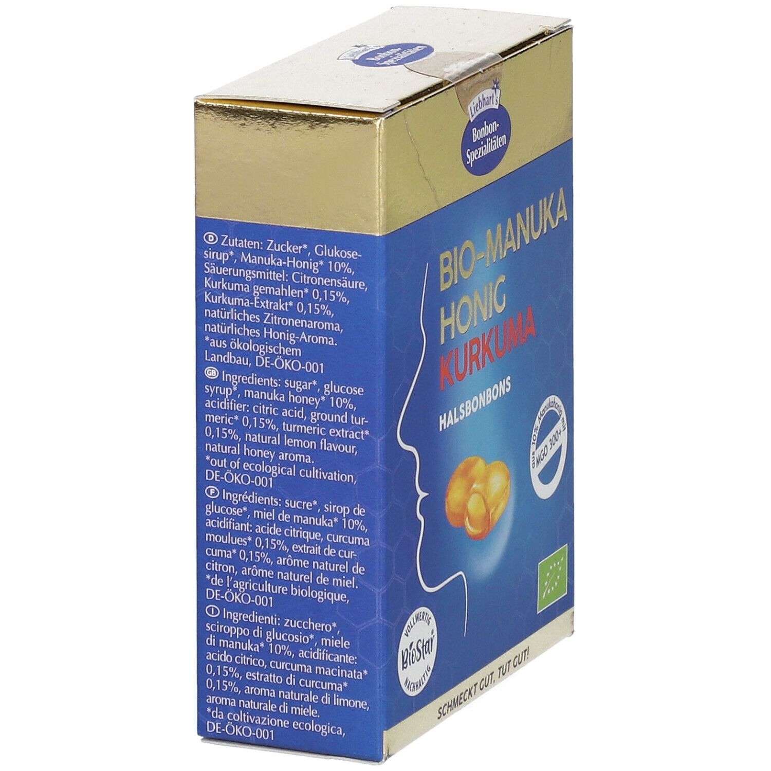 Liebhart's Bonbon-Spezialitäten Bio-Manuka Honig Kurkuma Halsbonbons