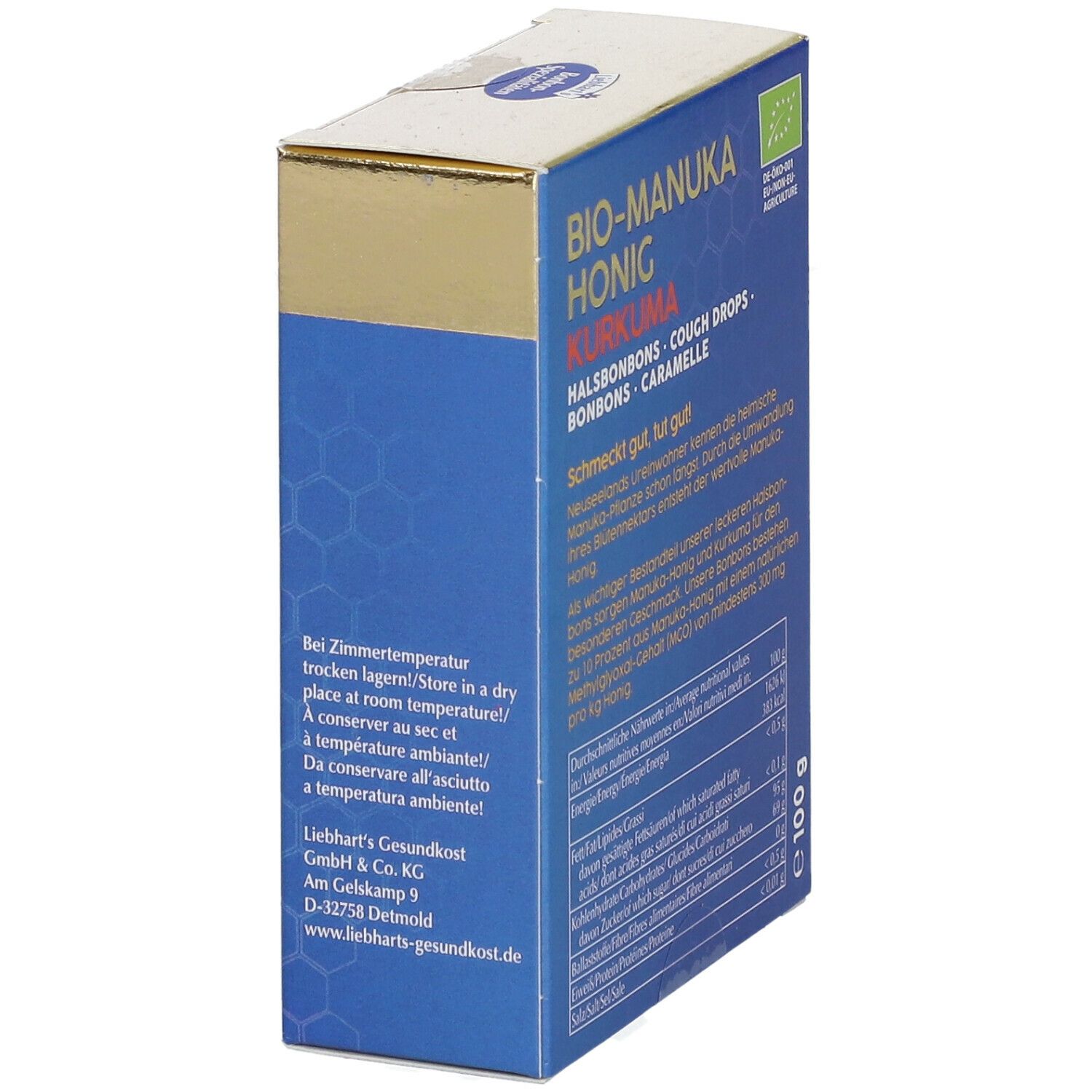Liebhart's Bonbon-Spezialitäten Bio-Manuka Honig Kurkuma Halsbonbons