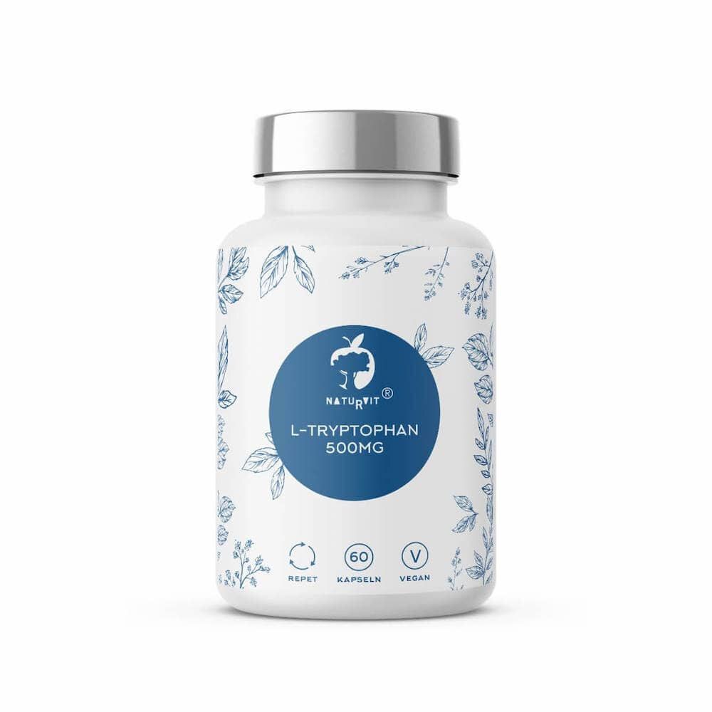 Weiße Flasche mit silbernem Deckel. Blaues Etikett mit Produktnamen und Logo. Enthält 60 Kapseln. Vegan.