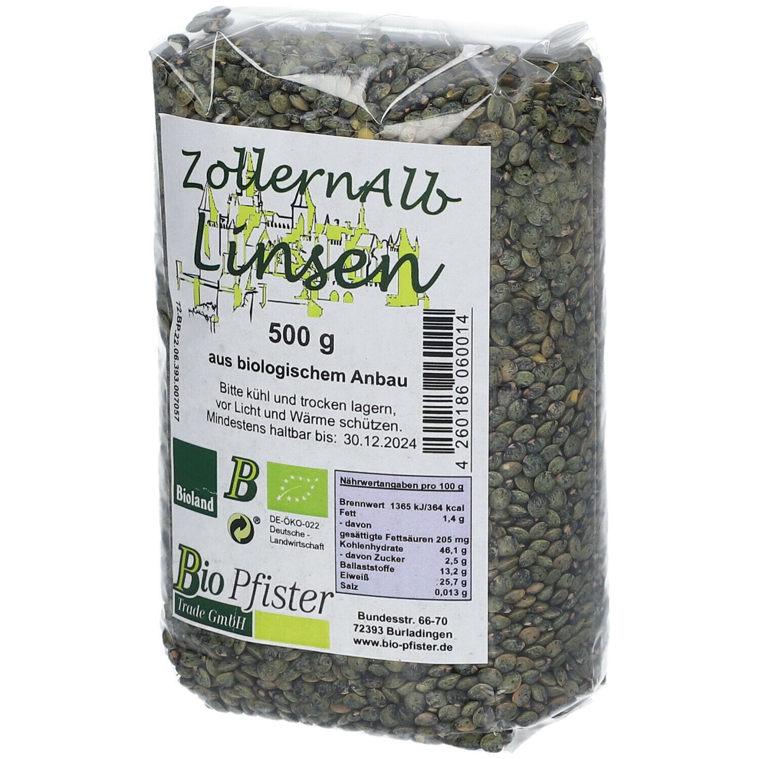 Bio Pfister Zollern Alb Linsen 500 g - Shop Apotheke