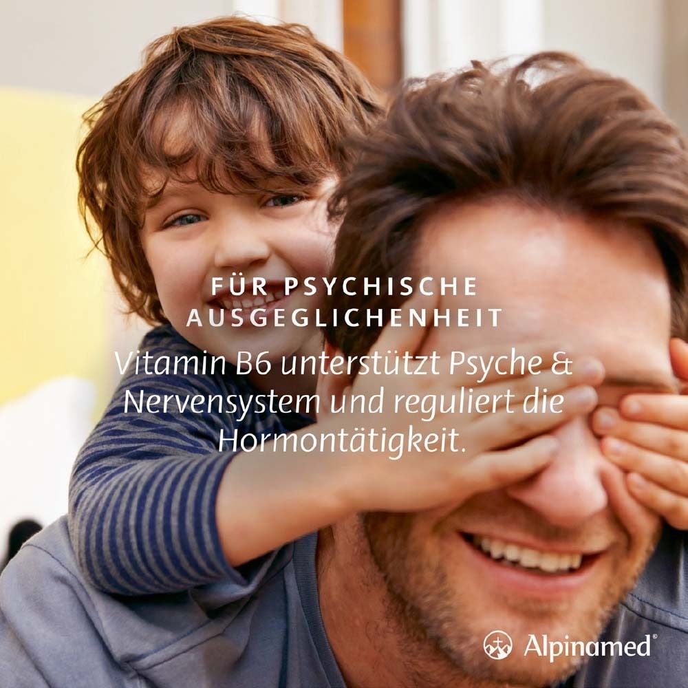 Kind verdeckt Vater die Augen, Vitamin B6 für psychische Ausgeglichenheit.