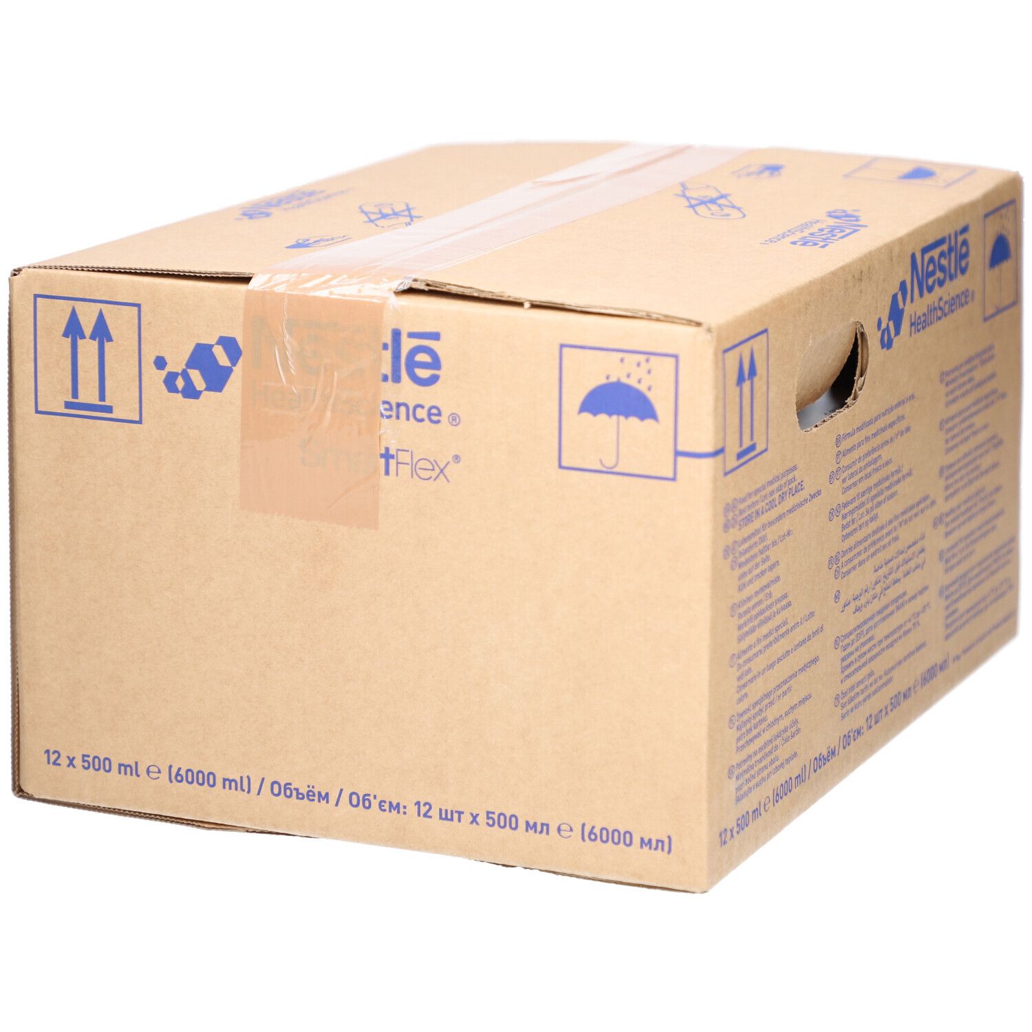 Kartonverpackung mit Logo und Produktbezeichnung. Aufdrucke: Nestle HealthScience, SmartFlex, sowie Produktinformationen.